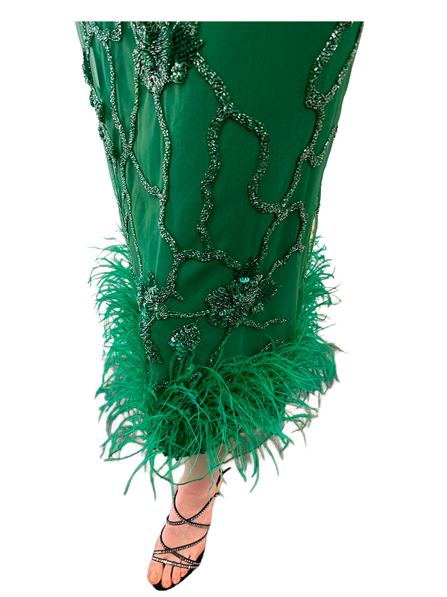 BUTTERFLY FEATHERS MIDI DRESS