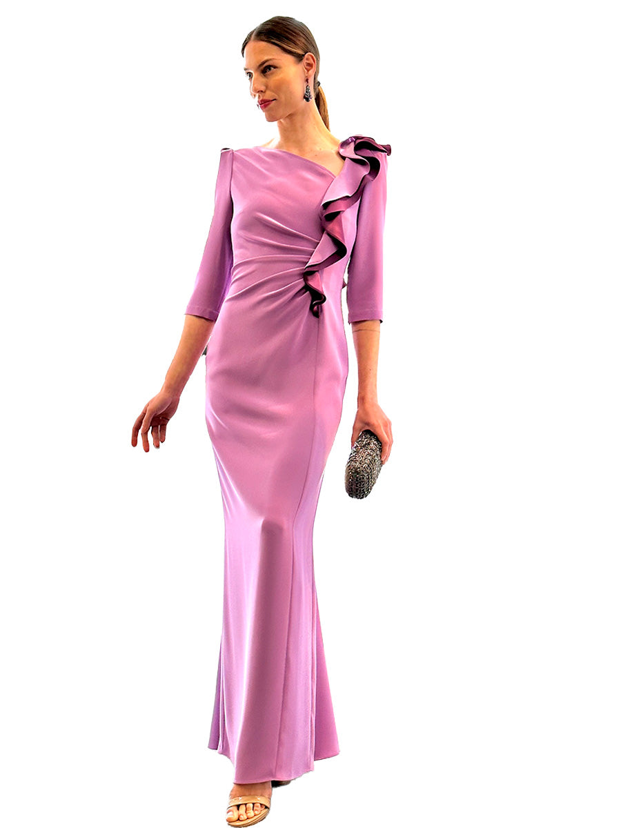 ASYMMETRICAL BI-PLANE JORDAN LONG DRESS