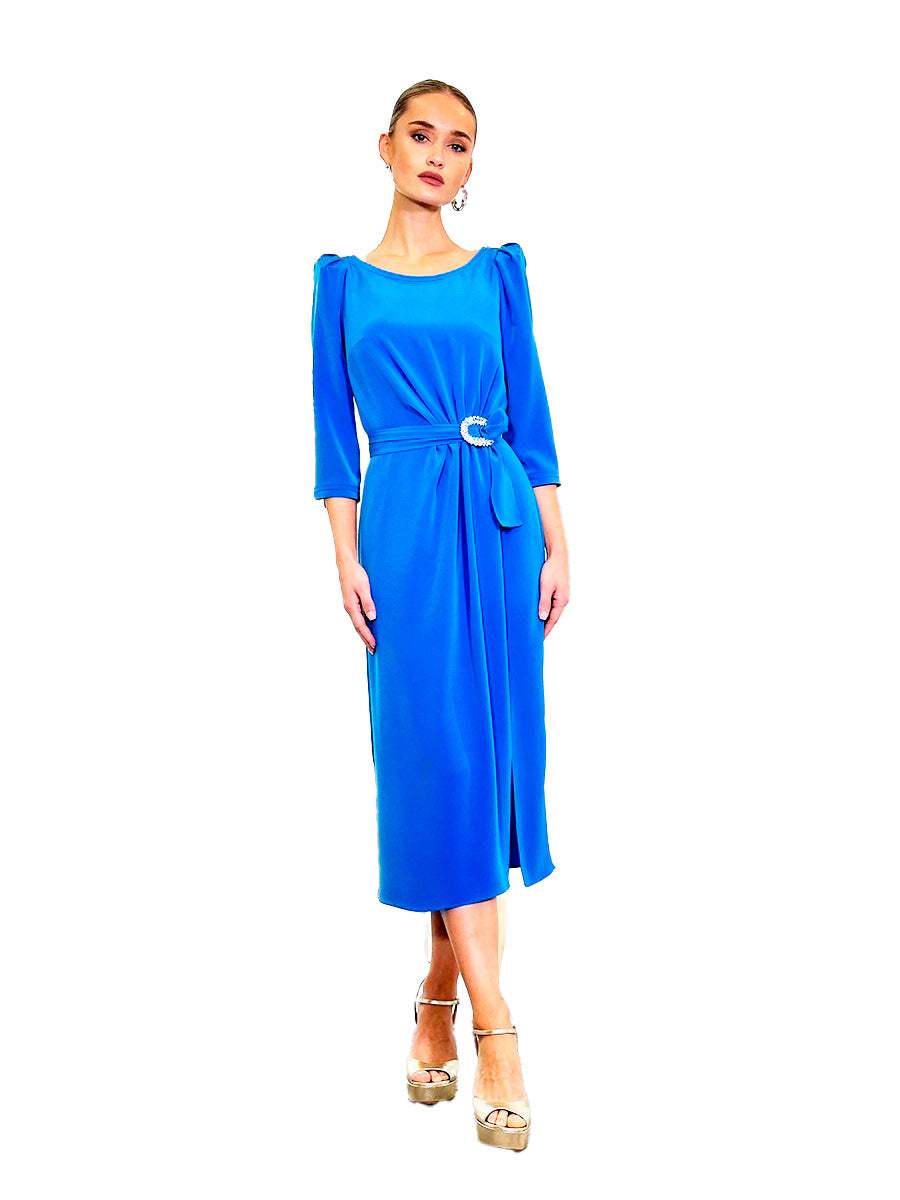 VESTIDO MIDI V FRUNCES