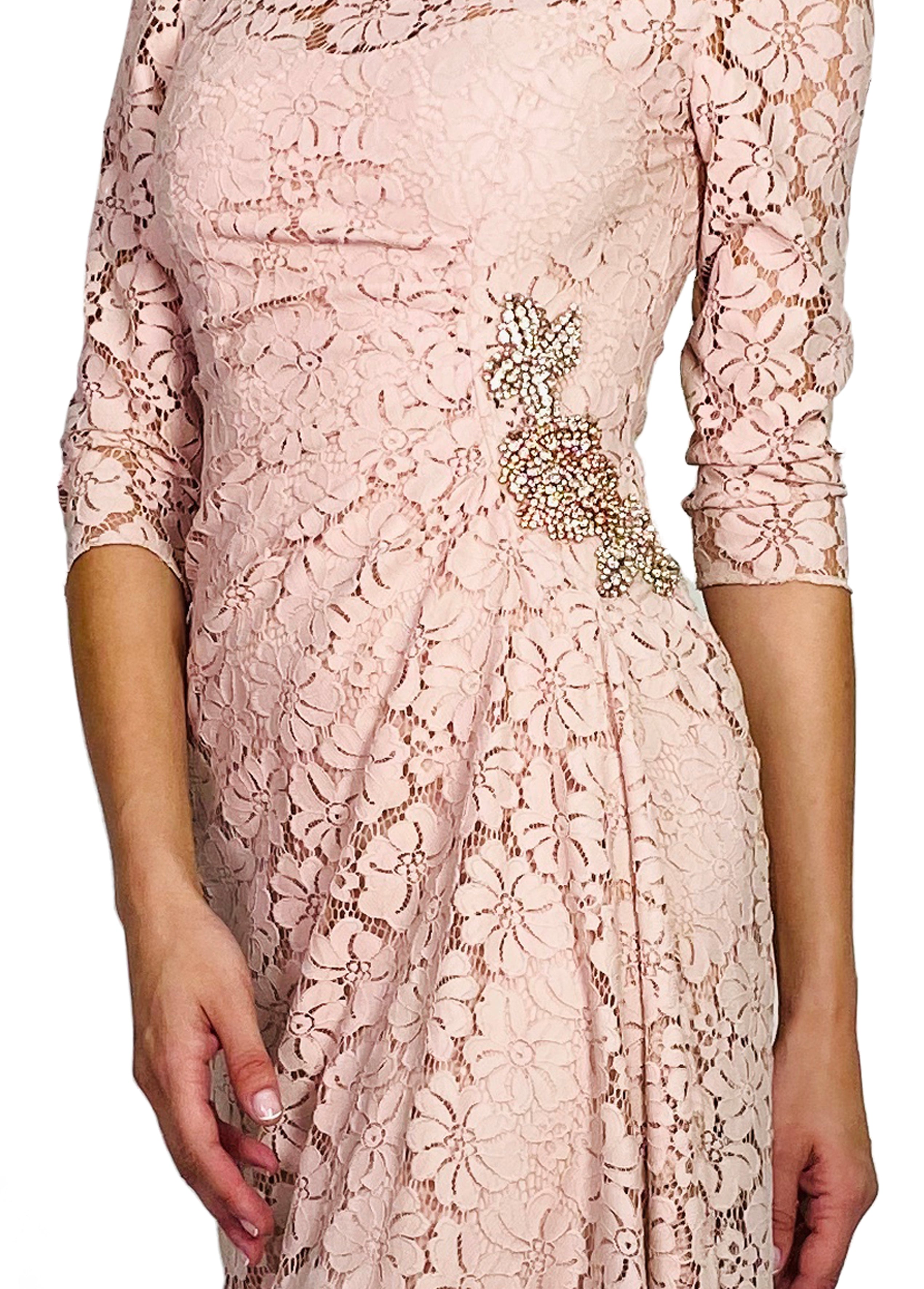 VESTIDO JORDANIA MIDI ENCAJE FLOR