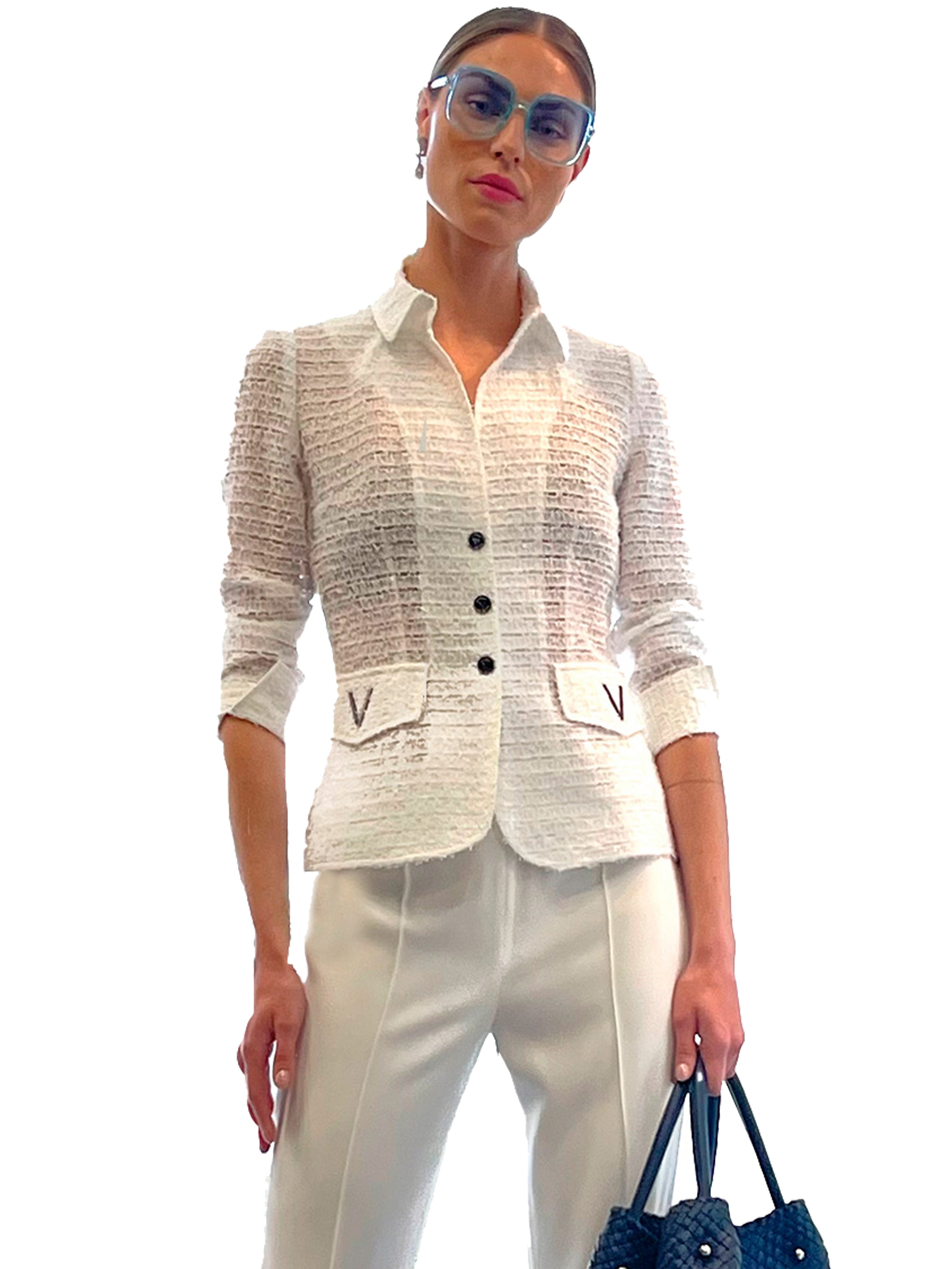 CHAQUETA CAMISERO ORGANZA RAYAS