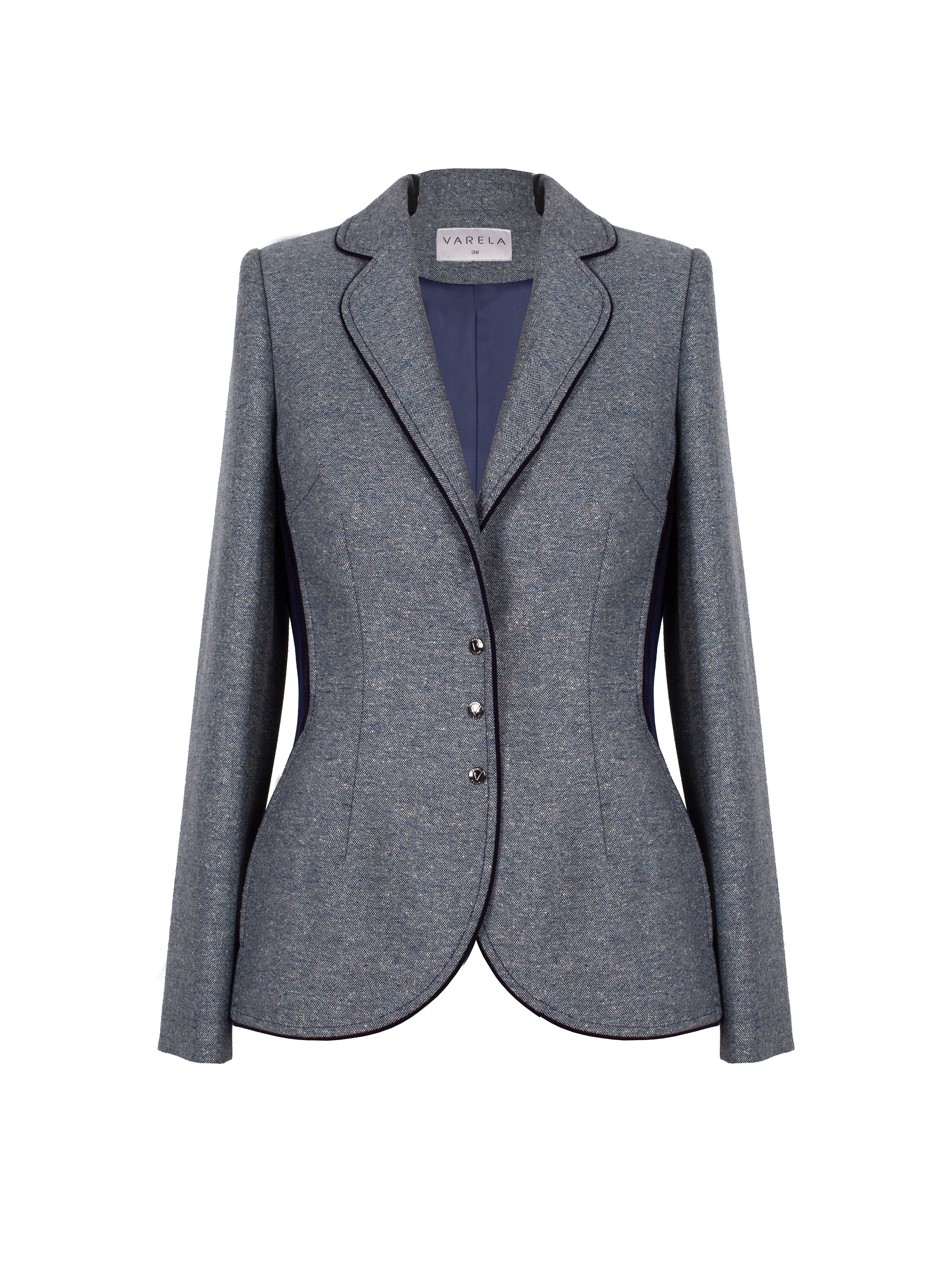 Tailored jacket with Cheviot and velvet