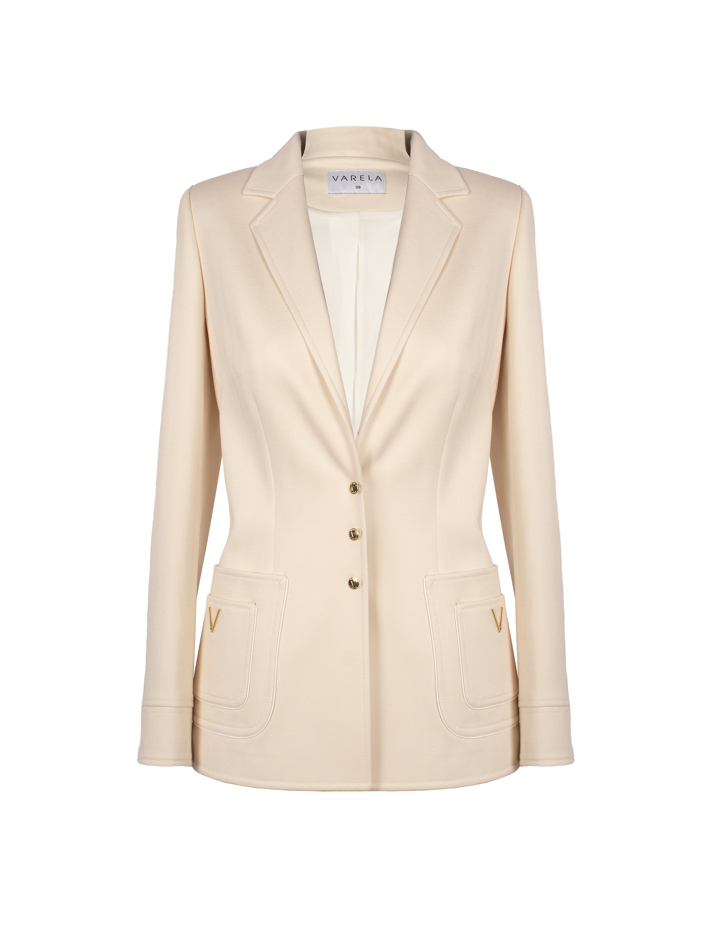 TAILORED JACKET V-SHAPED HERRINGBONE