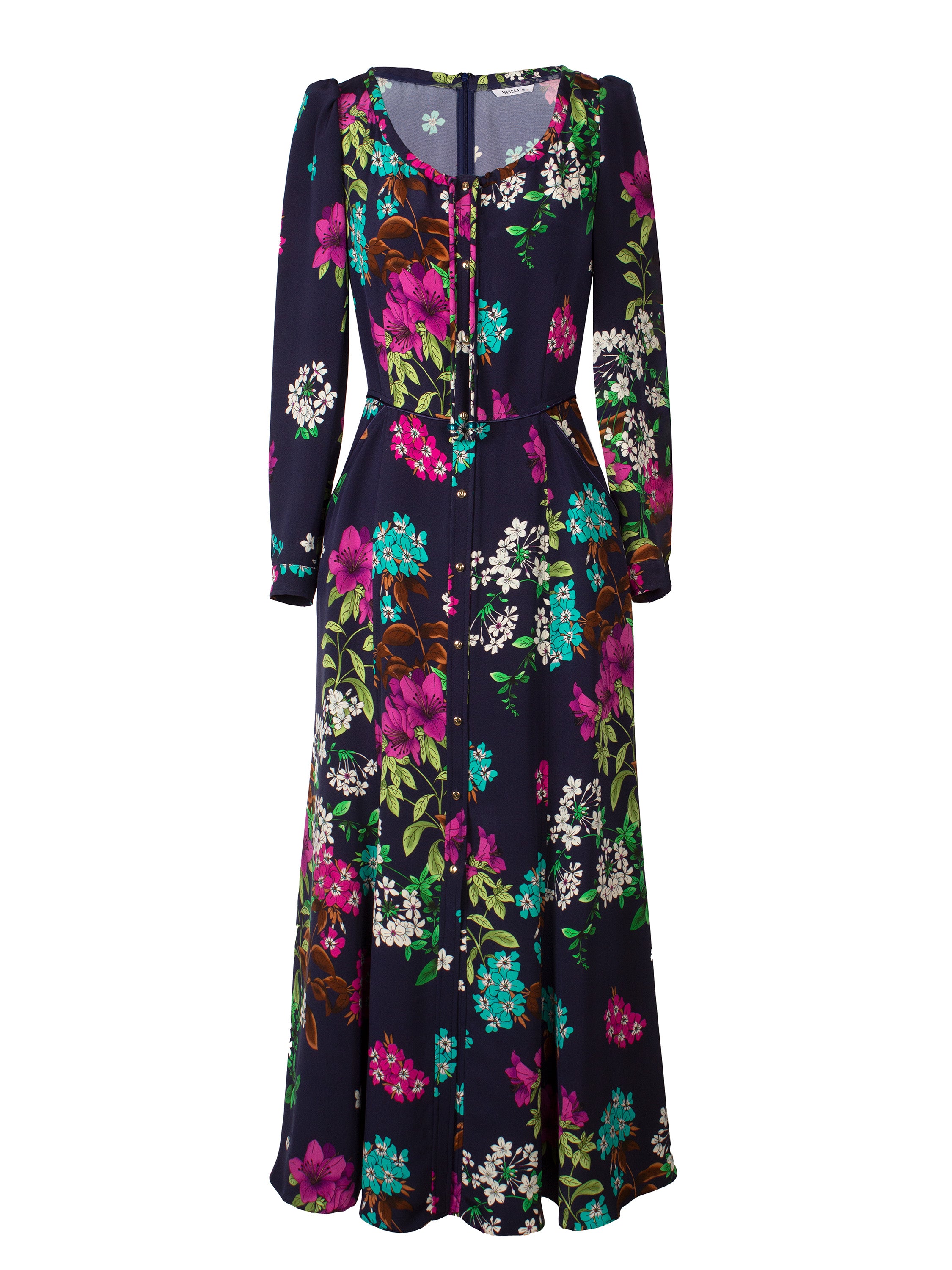 PRINTED RUFFLED SHIRT DRESS