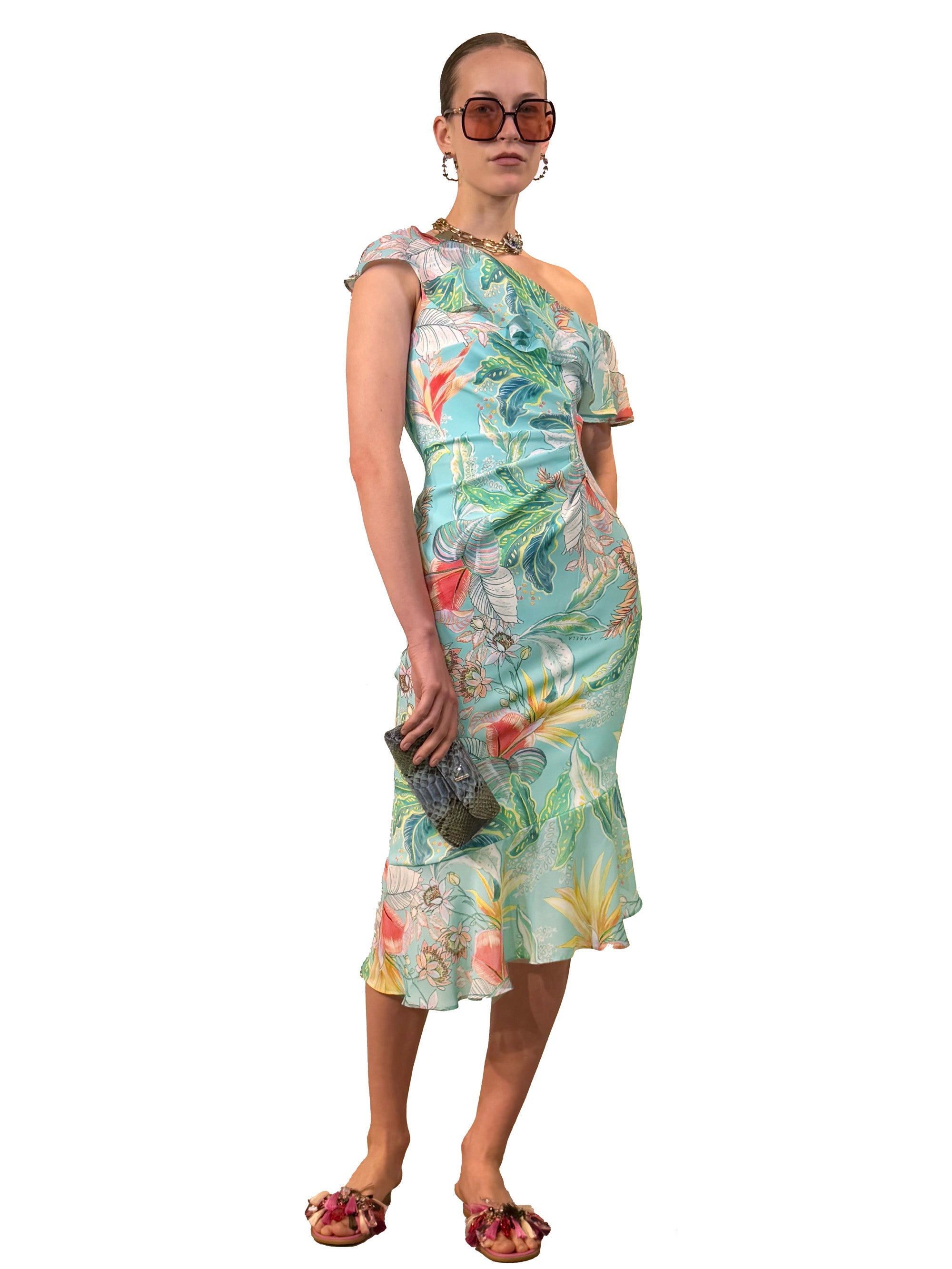 VESTIDO MIDI JORDANIA ASIMETRICO MIX