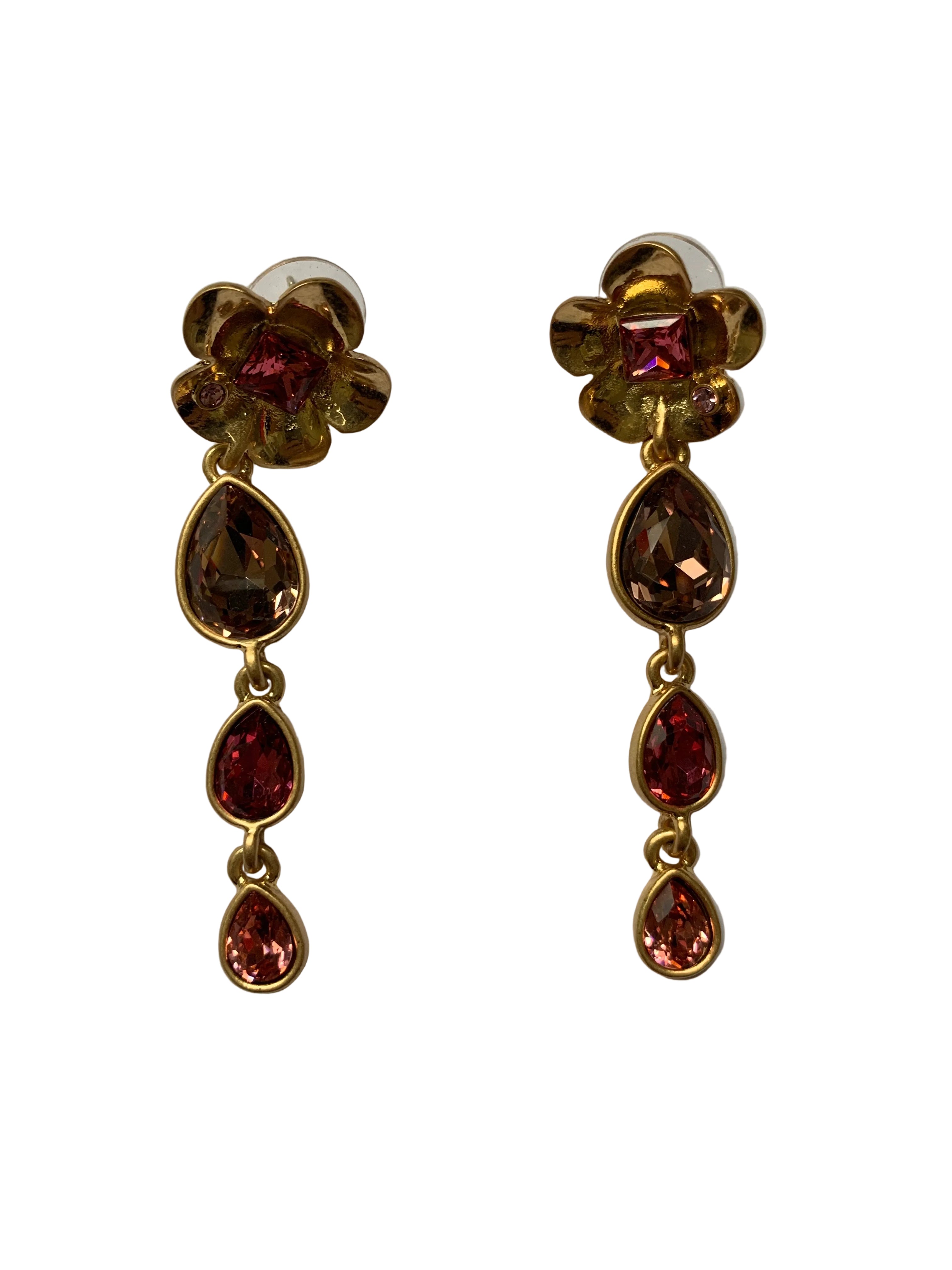 Pendientes Lagrimas Flor Metal