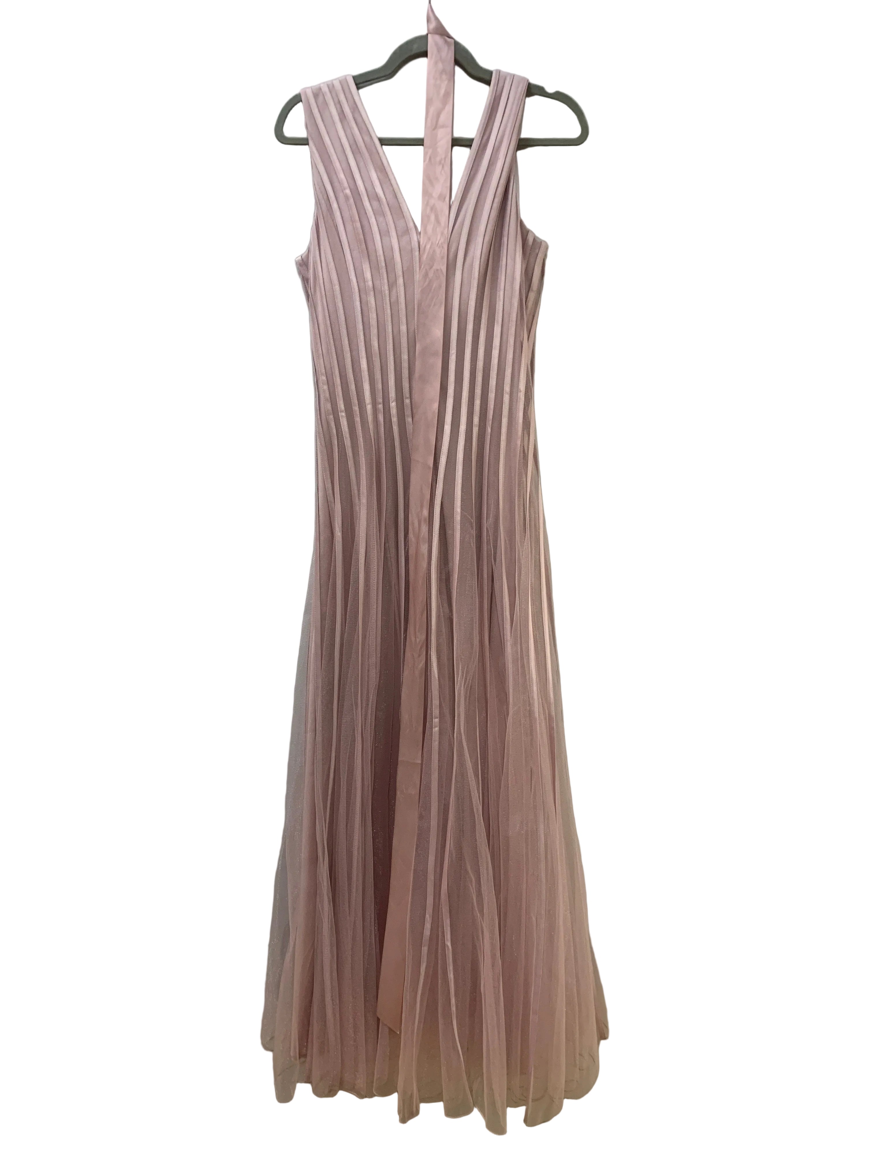 VESTIDO V TUL Y RASO
