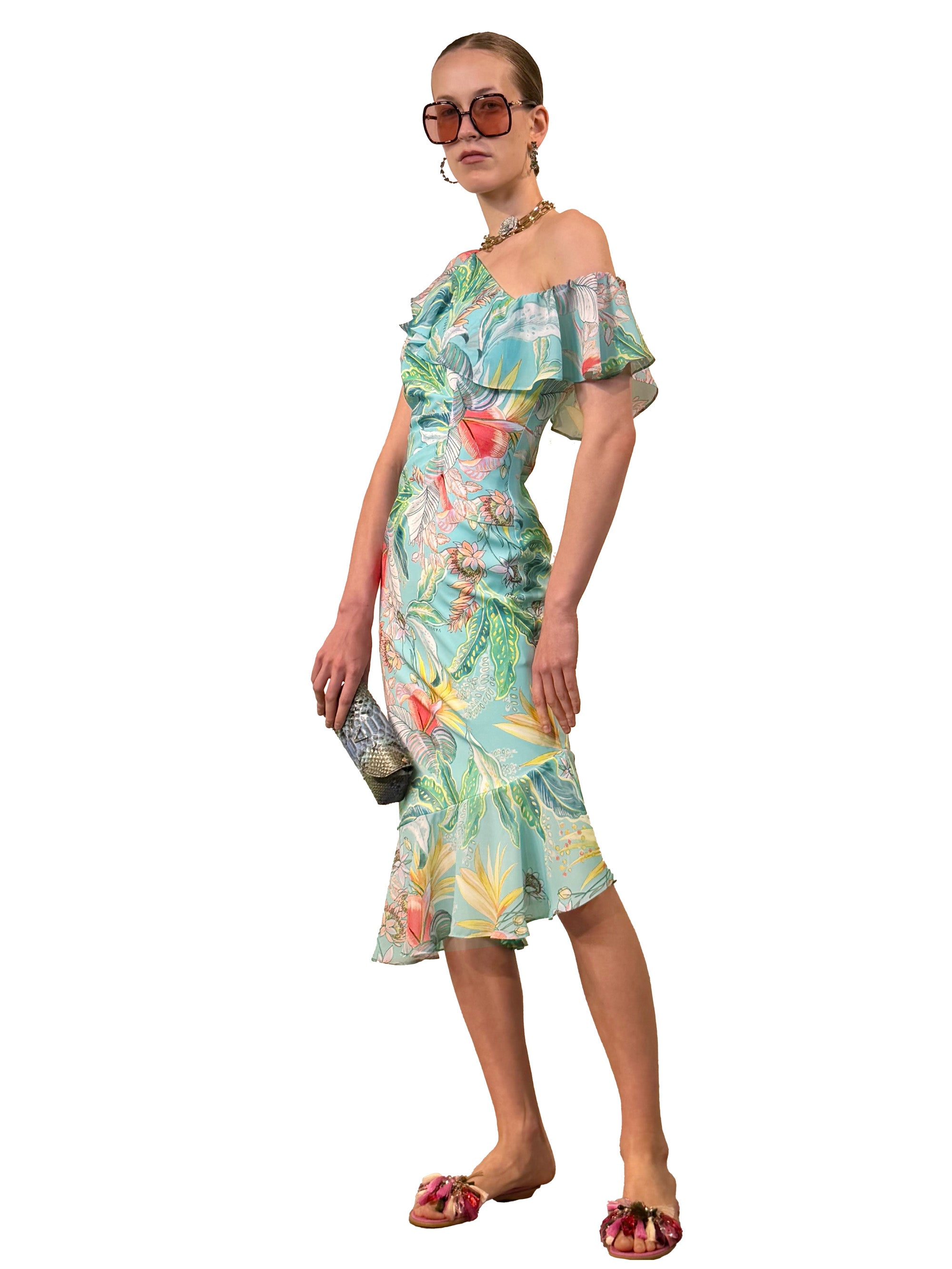 VESTIDO MIDI JORDANIA ASIMETRICO MIX