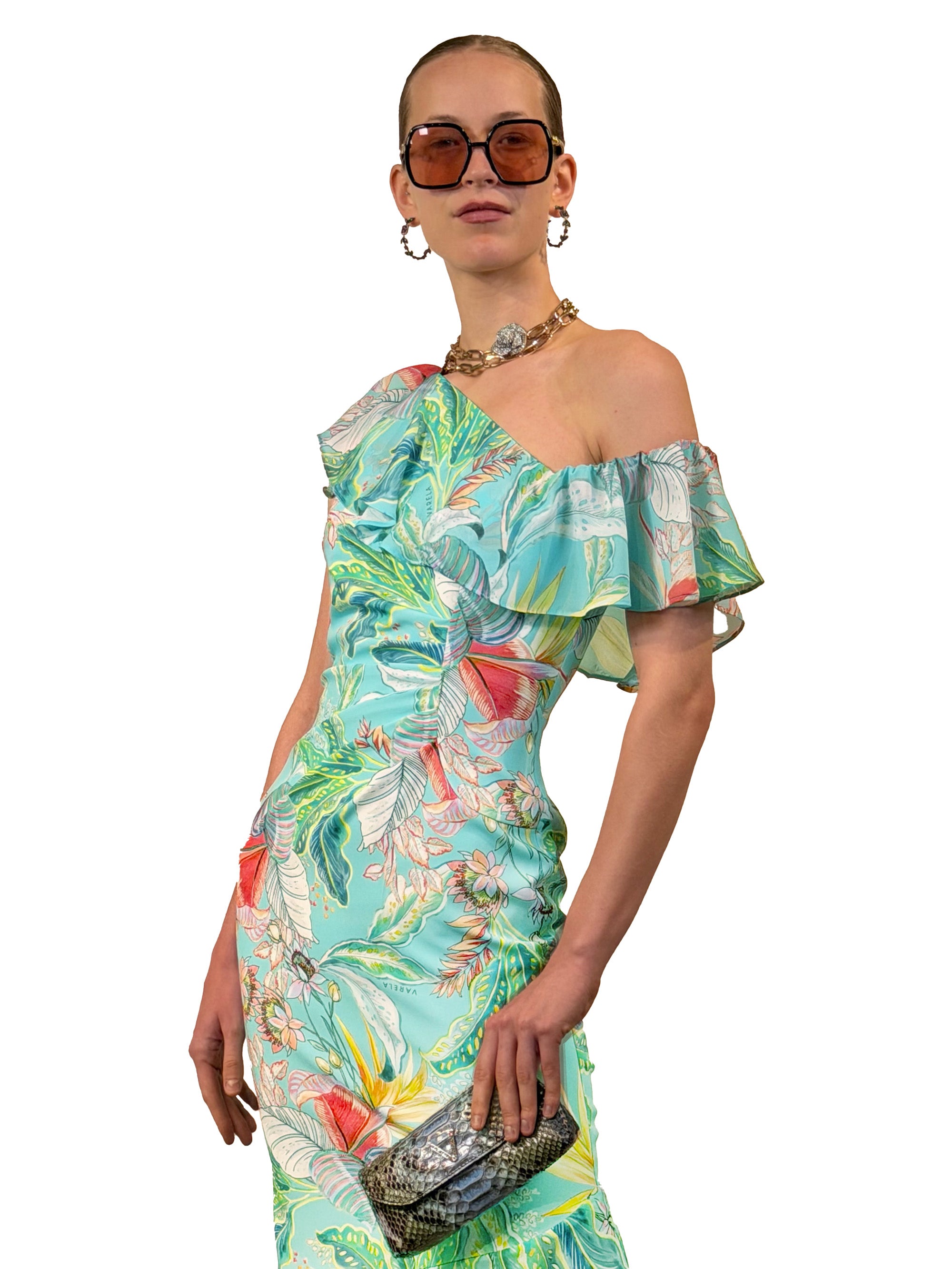 VESTIDO MIDI JORDANIA ASIMETRICO MIX