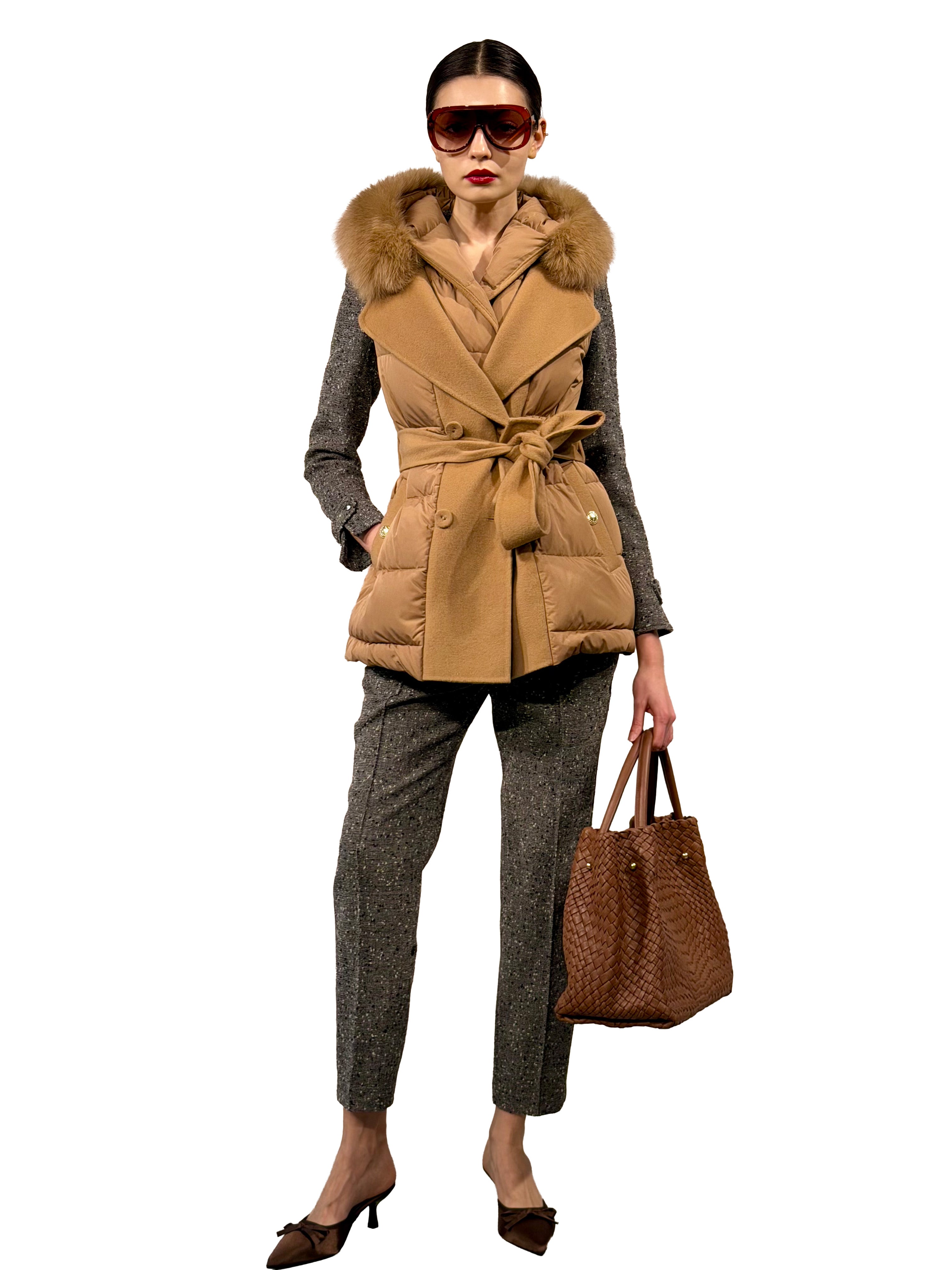 DOUBLE-SIDED FEATHER TRENCH VEST