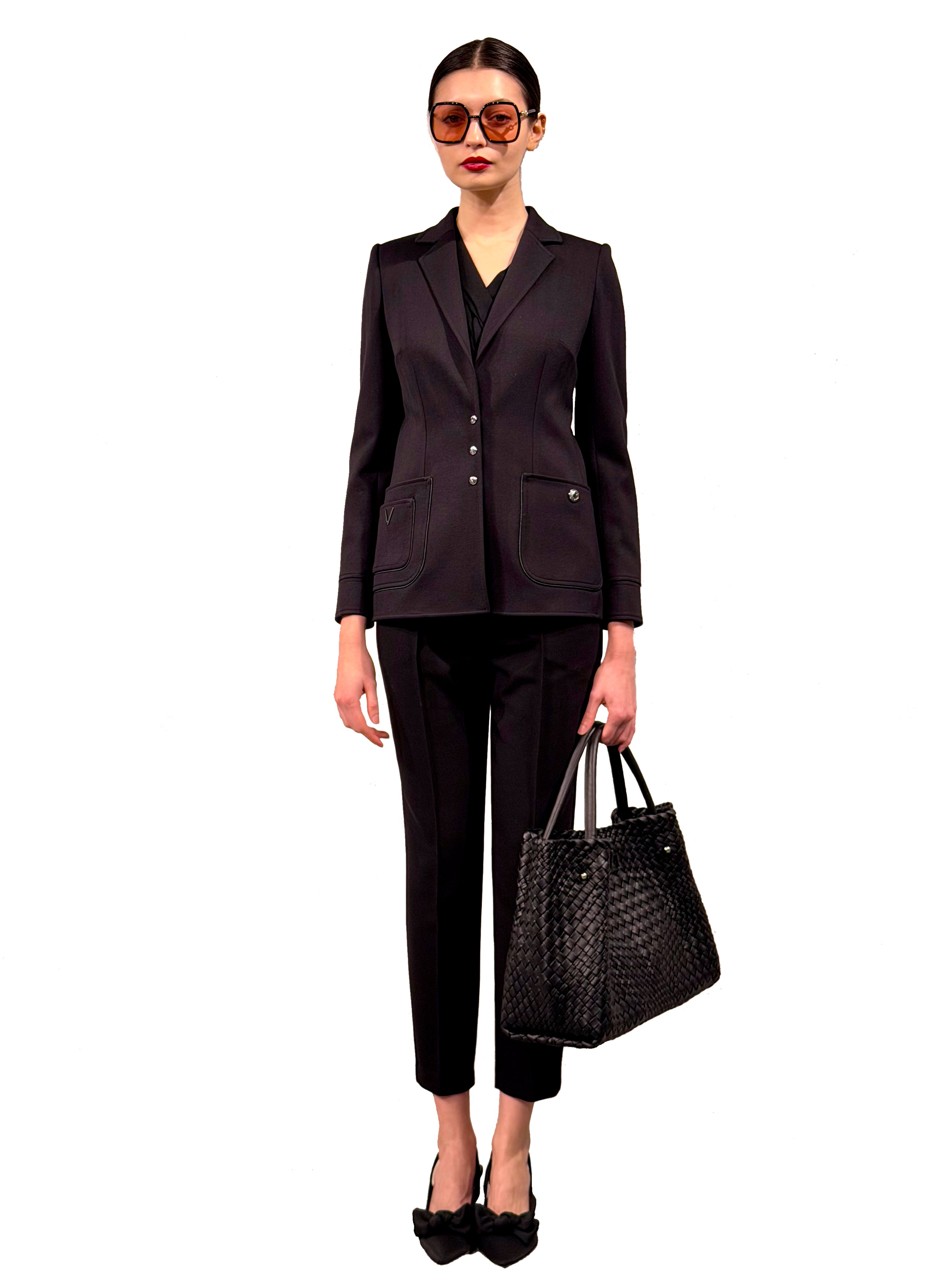 TAILORED JACKET V-SHAPED HERRINGBONE