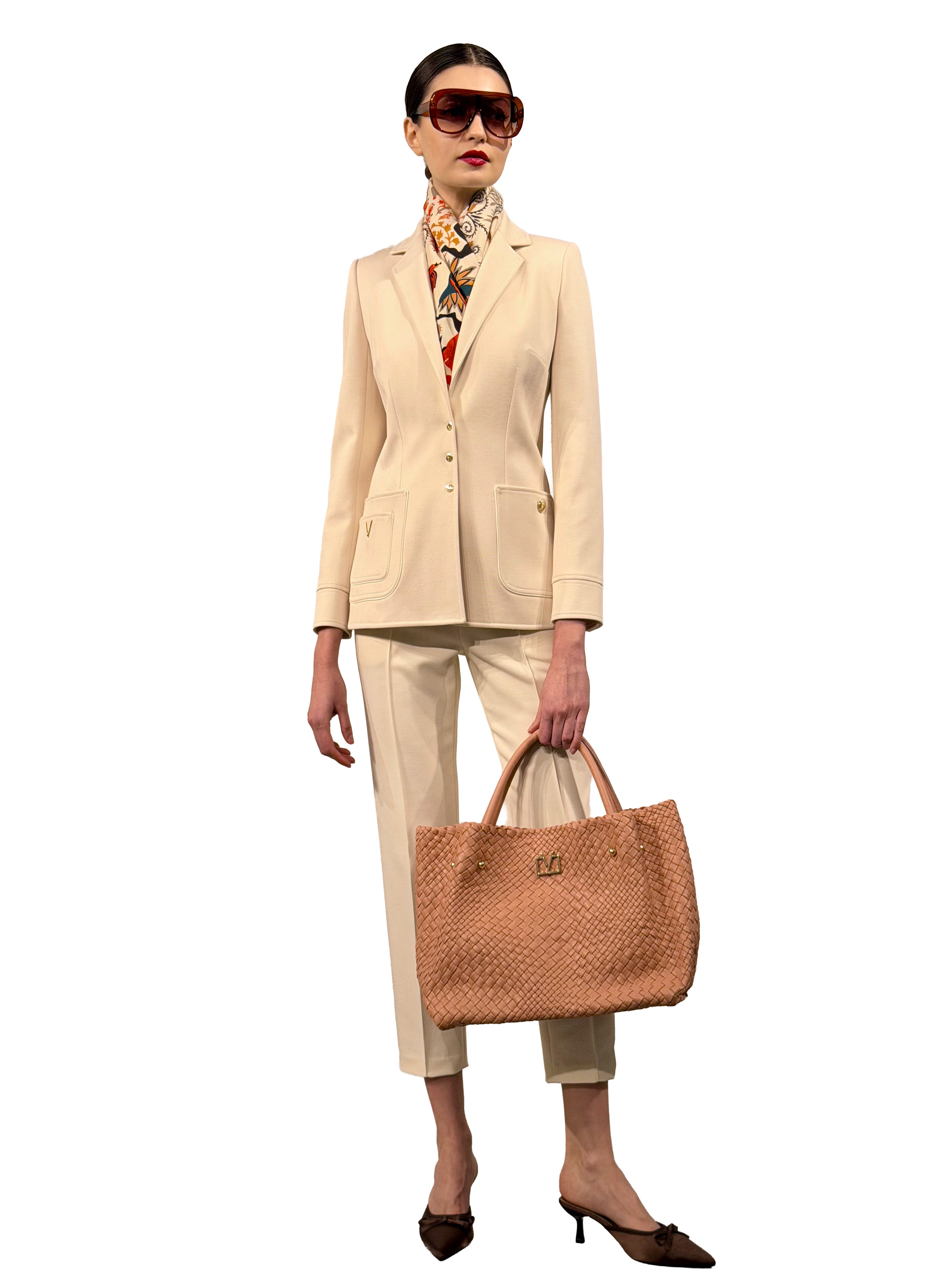 TAILORED JACKET V-SHAPED HERRINGBONE