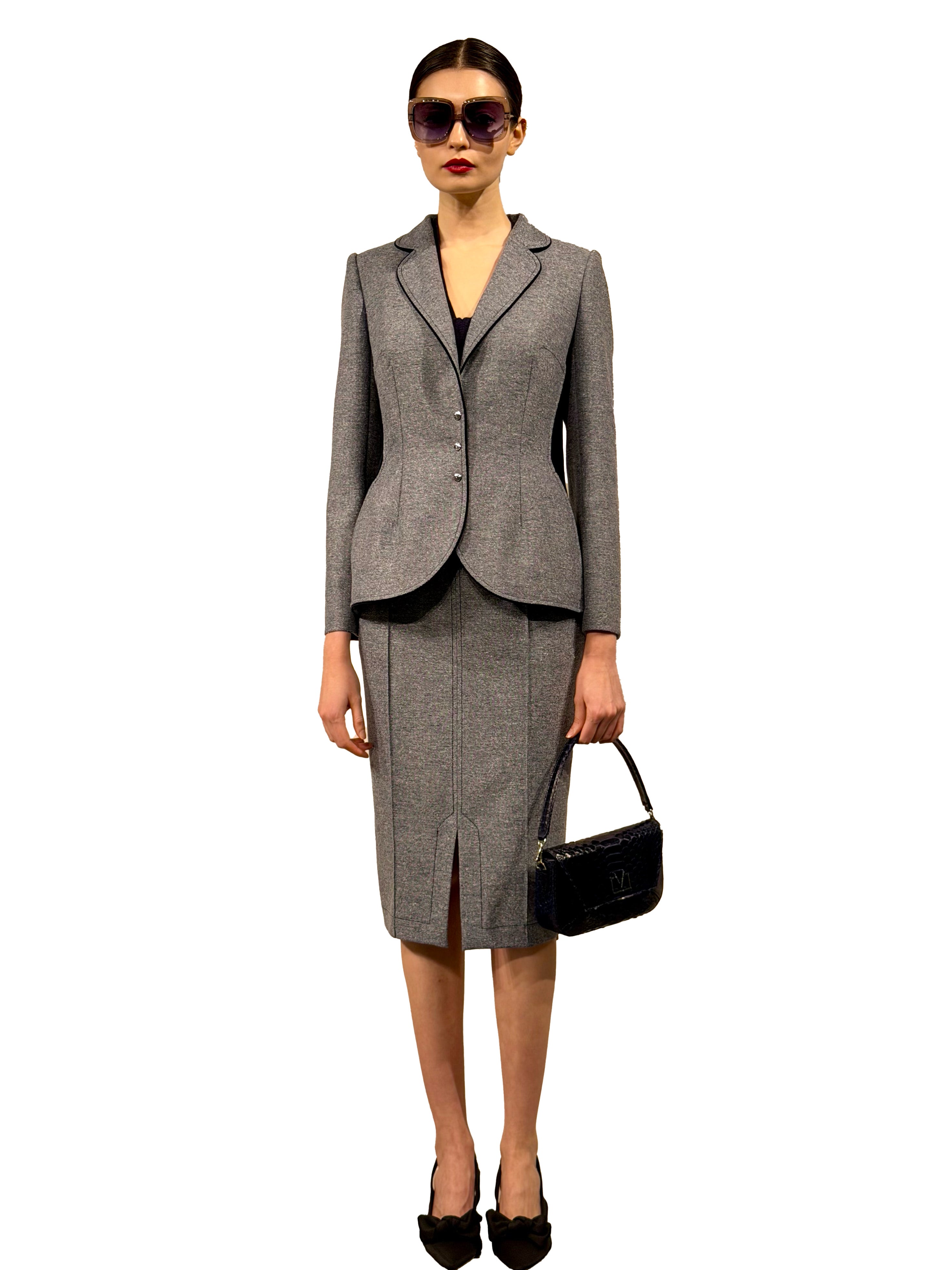 CHEVIOT PENCIL SKIRT