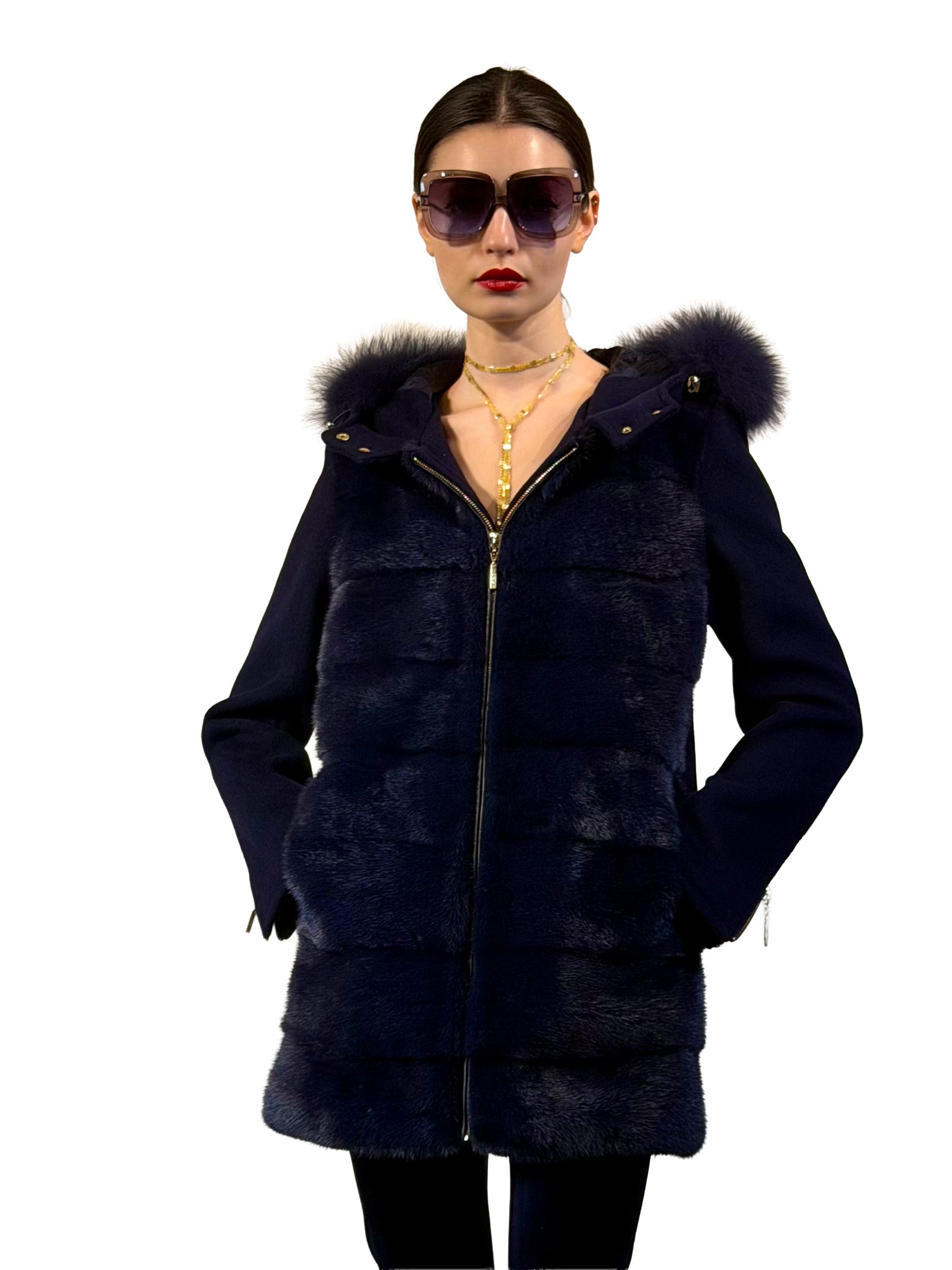 WOOL COAT MINK FOX