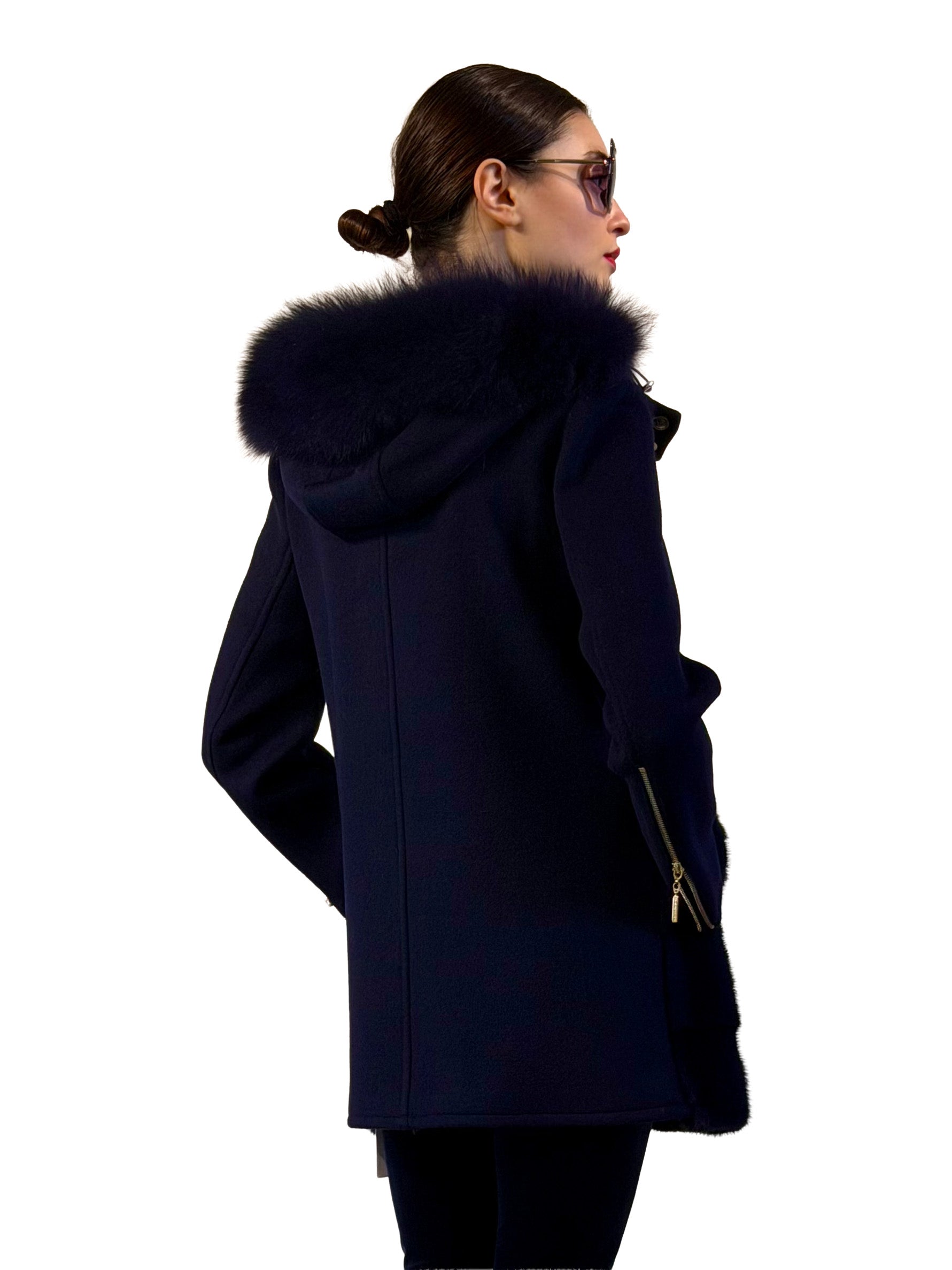 WOOL COAT MINK FOX