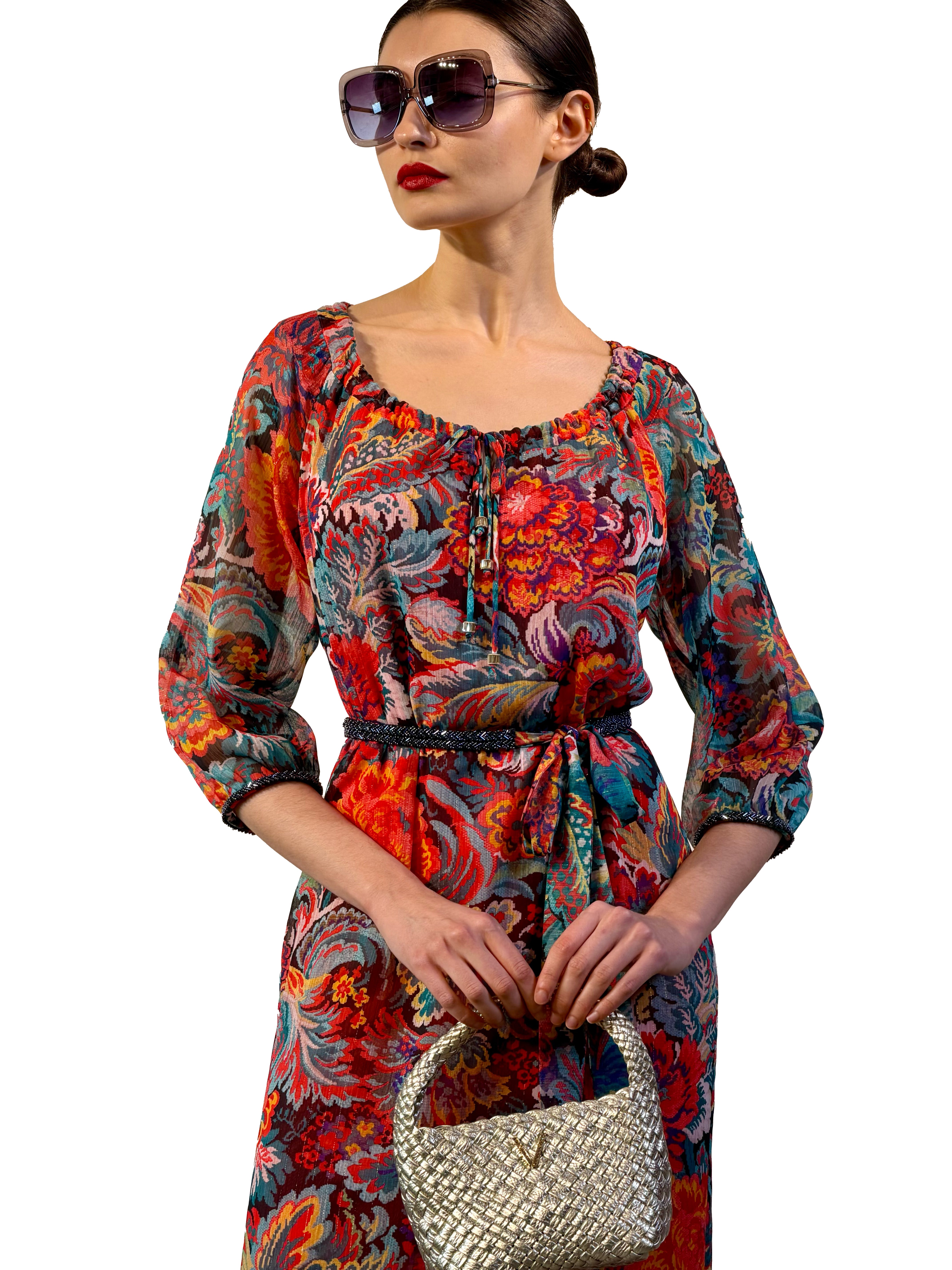 PRINTED COOPER MIDI DRESS