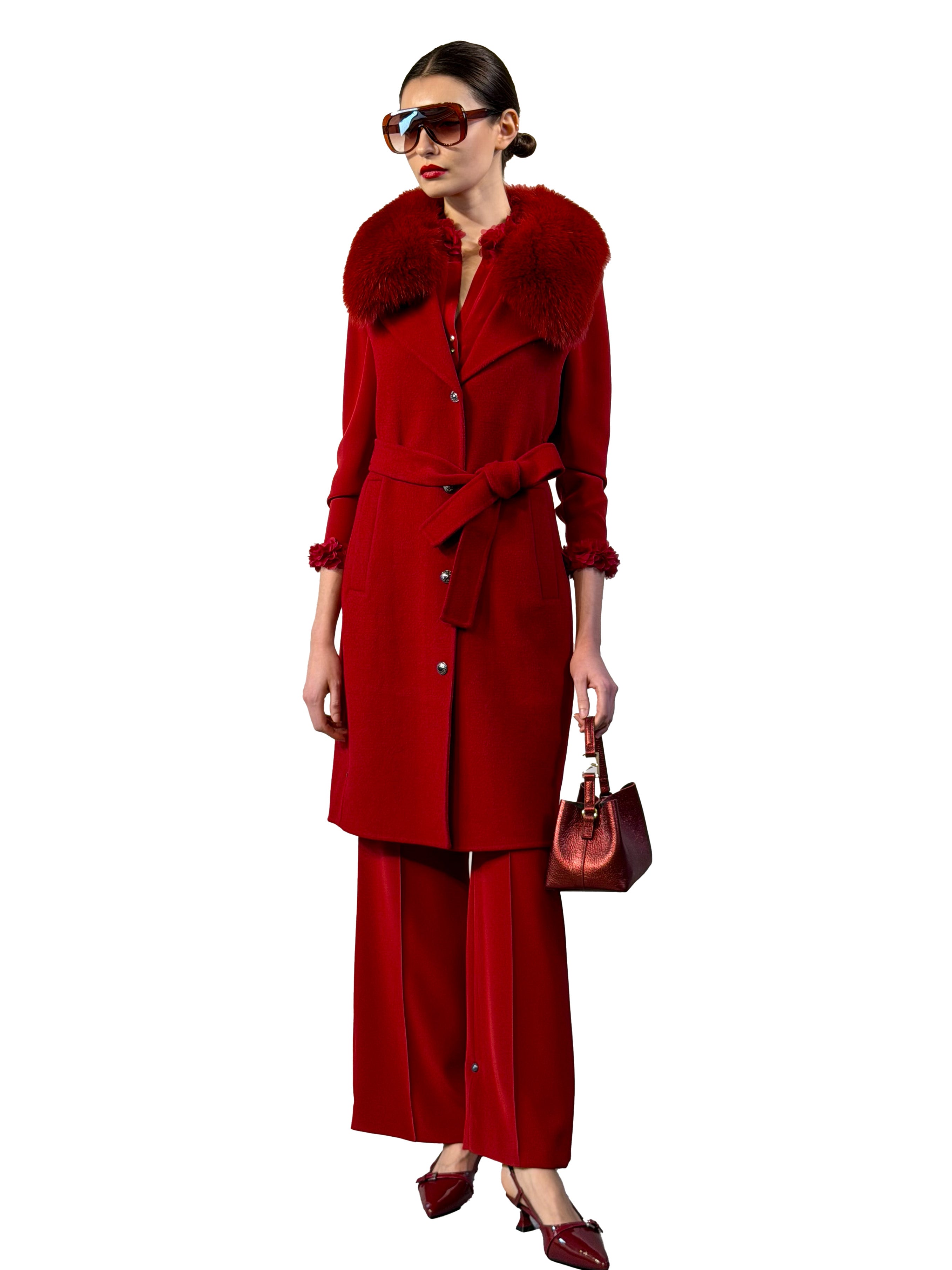 WOOL AND FOX VEST COAT