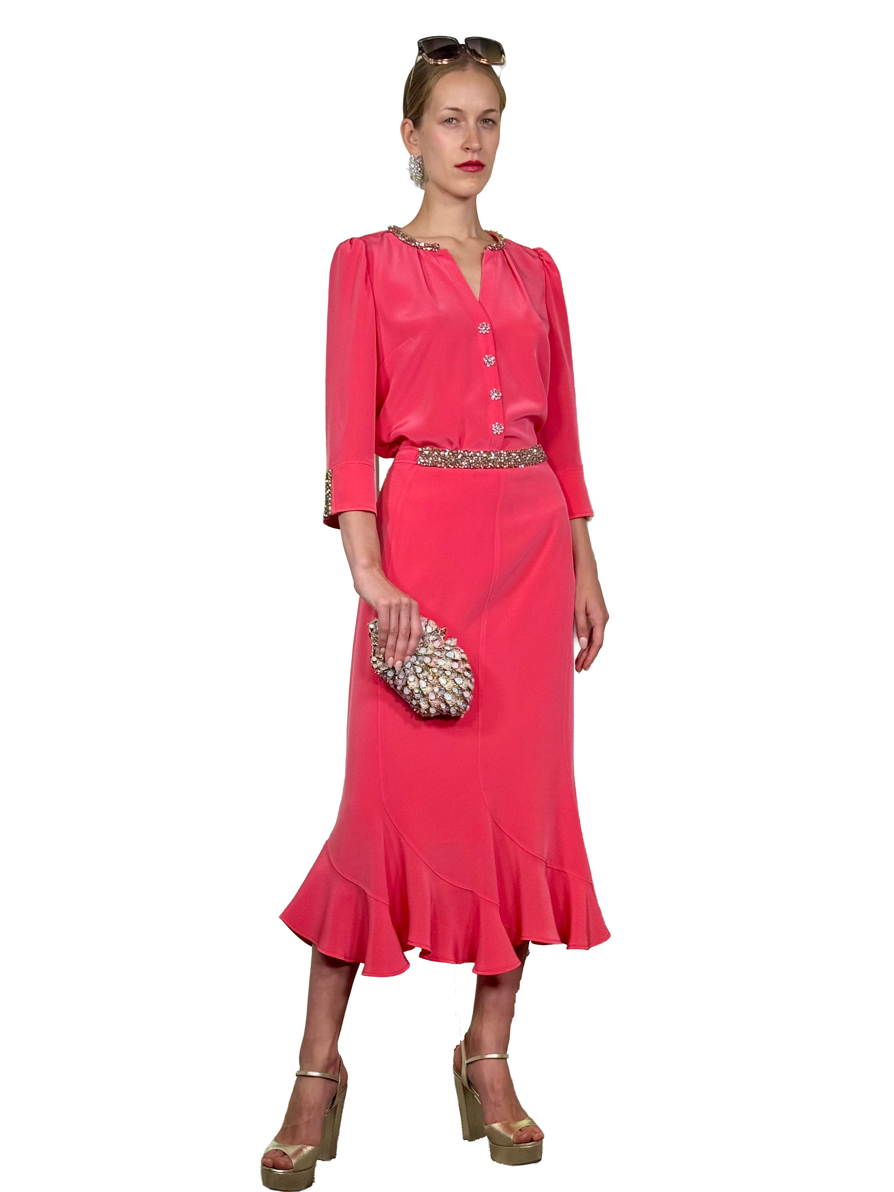 MIDI SKIRT WITH QUARTERS