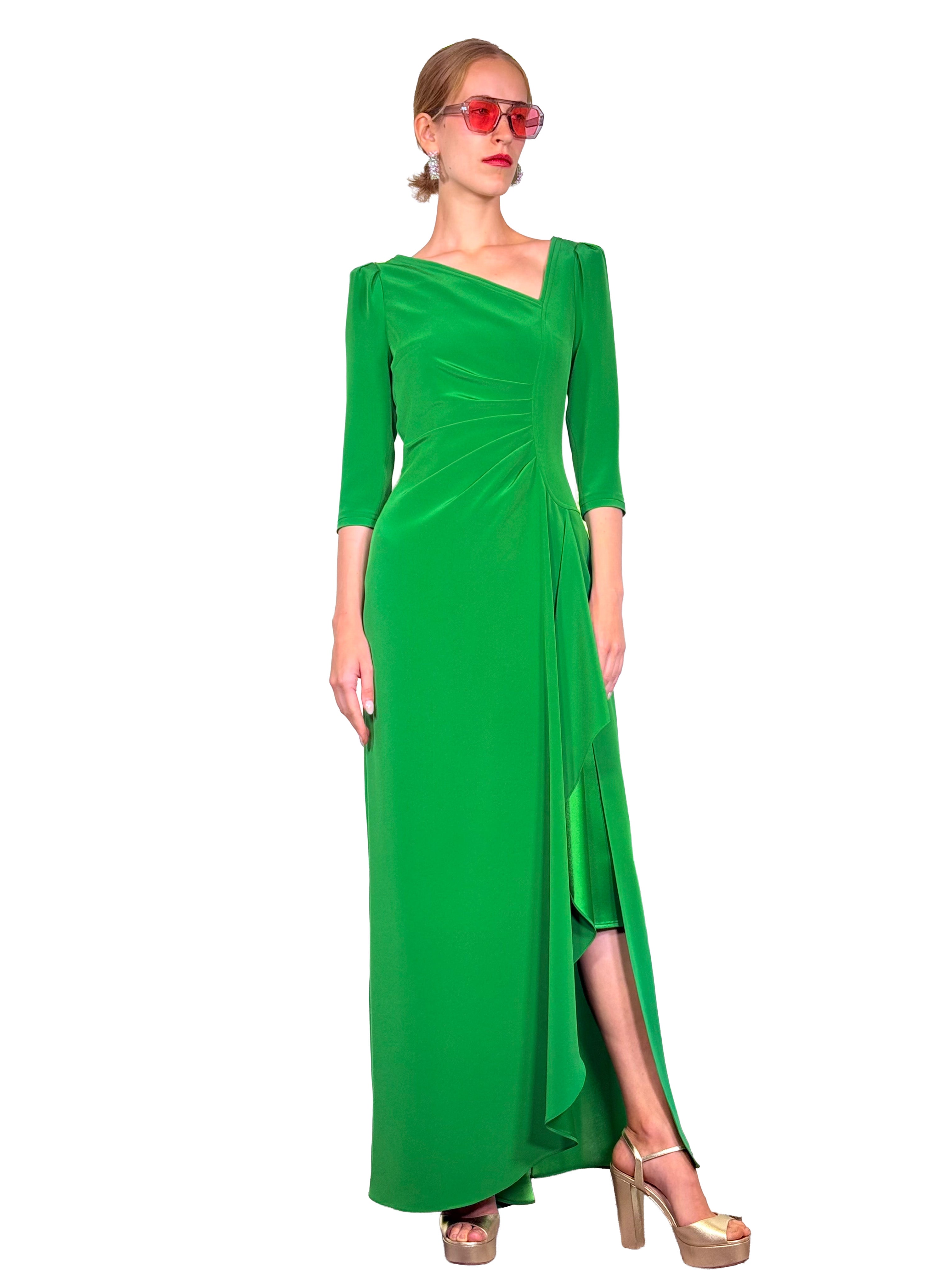 LONG JORDAN ASYMMETRICAL SCARF DRESS