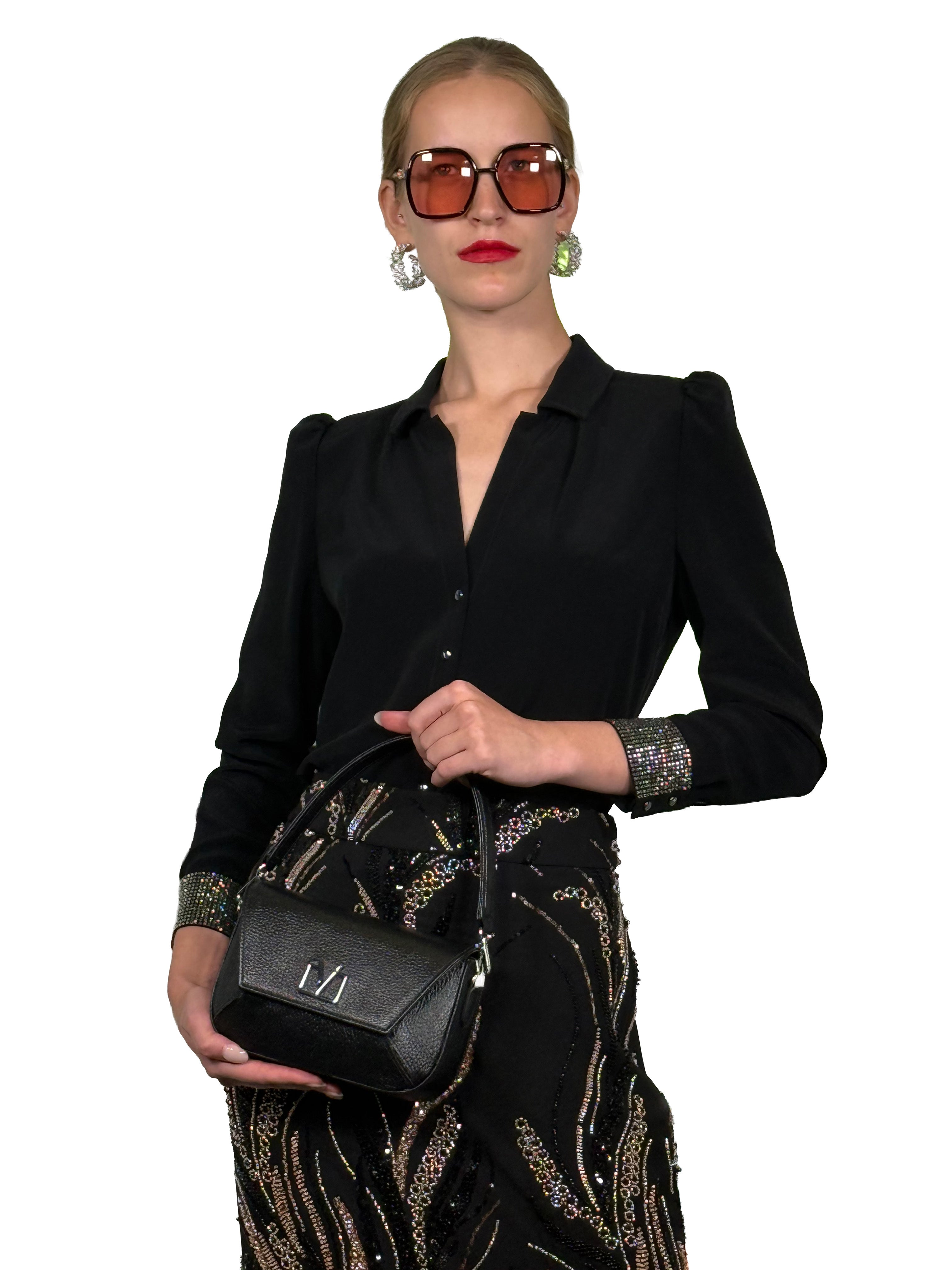 CRYSTAL EMBROIDERED MIDI SKIRT