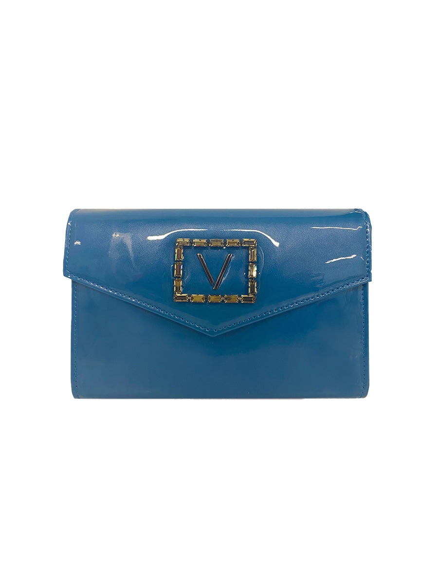 OVER PATENT LEATHER V CRYSTAL BUCKLE