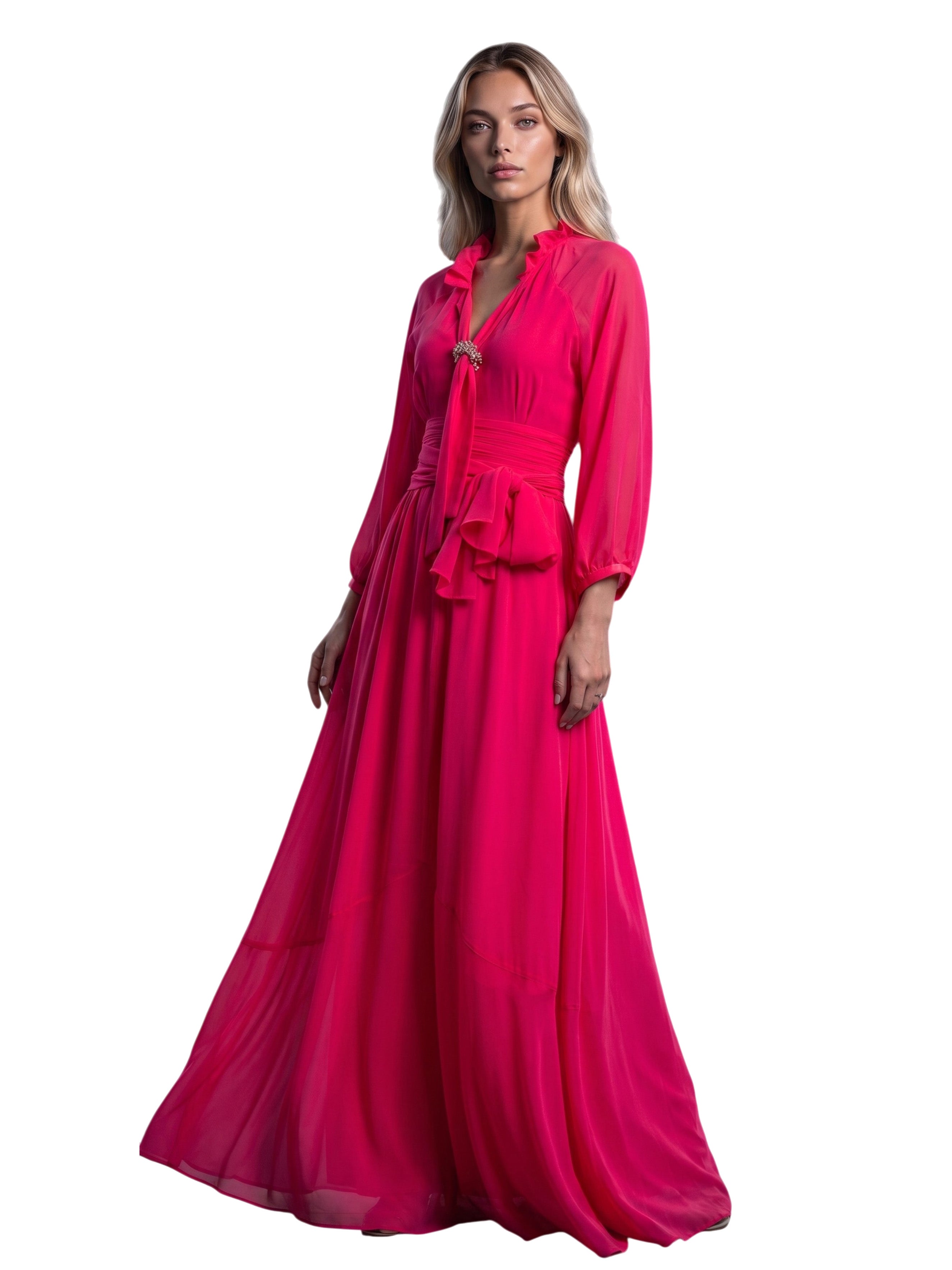 GEORGETTE AMAZON PIRATE LONG DRESS