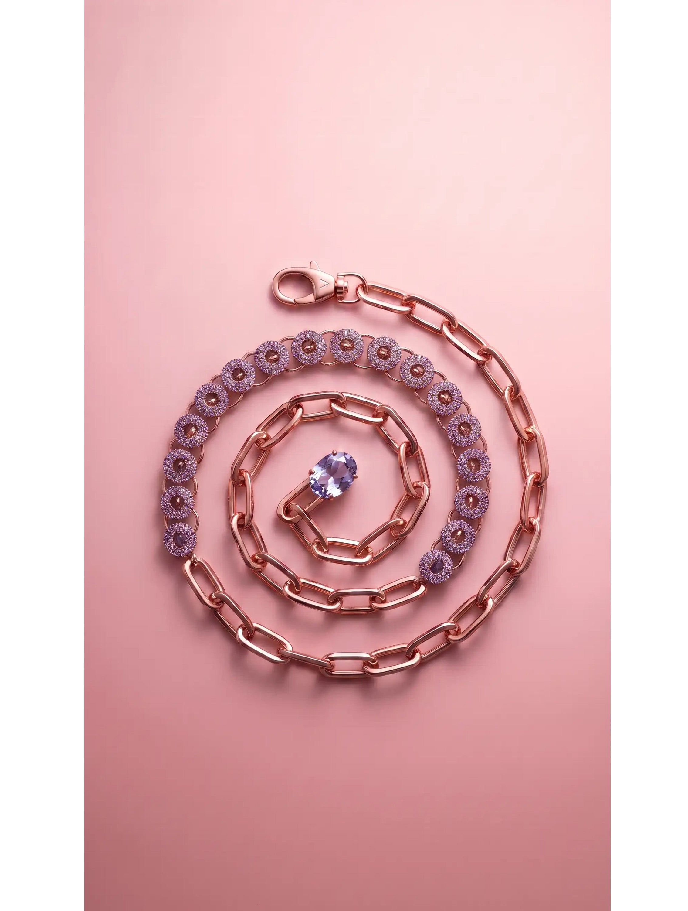ROSE GOLD CHAIN BELT CRYSTAL RINGS
