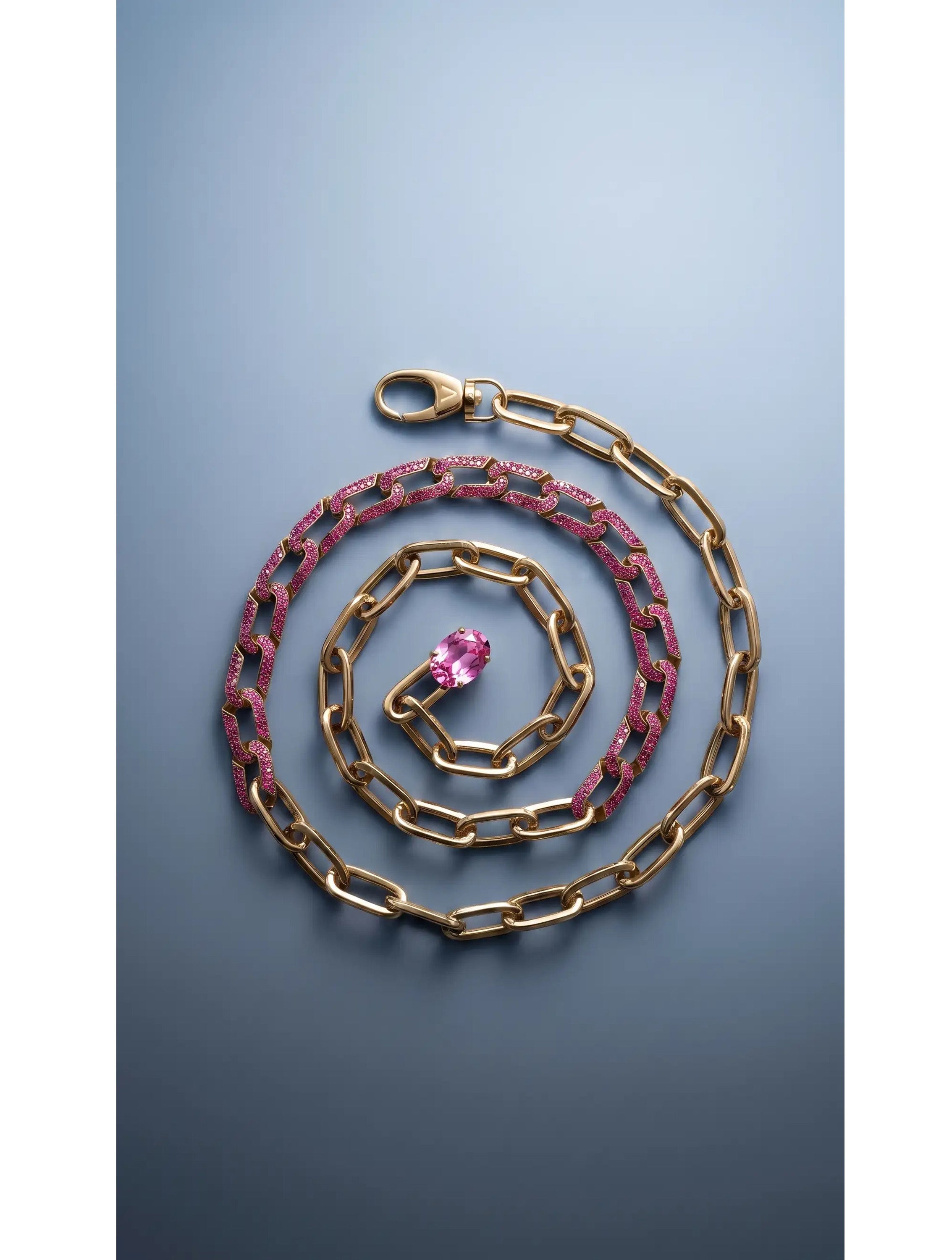 GOLD CHAIN BELT WITH CRYSTAL LINKS