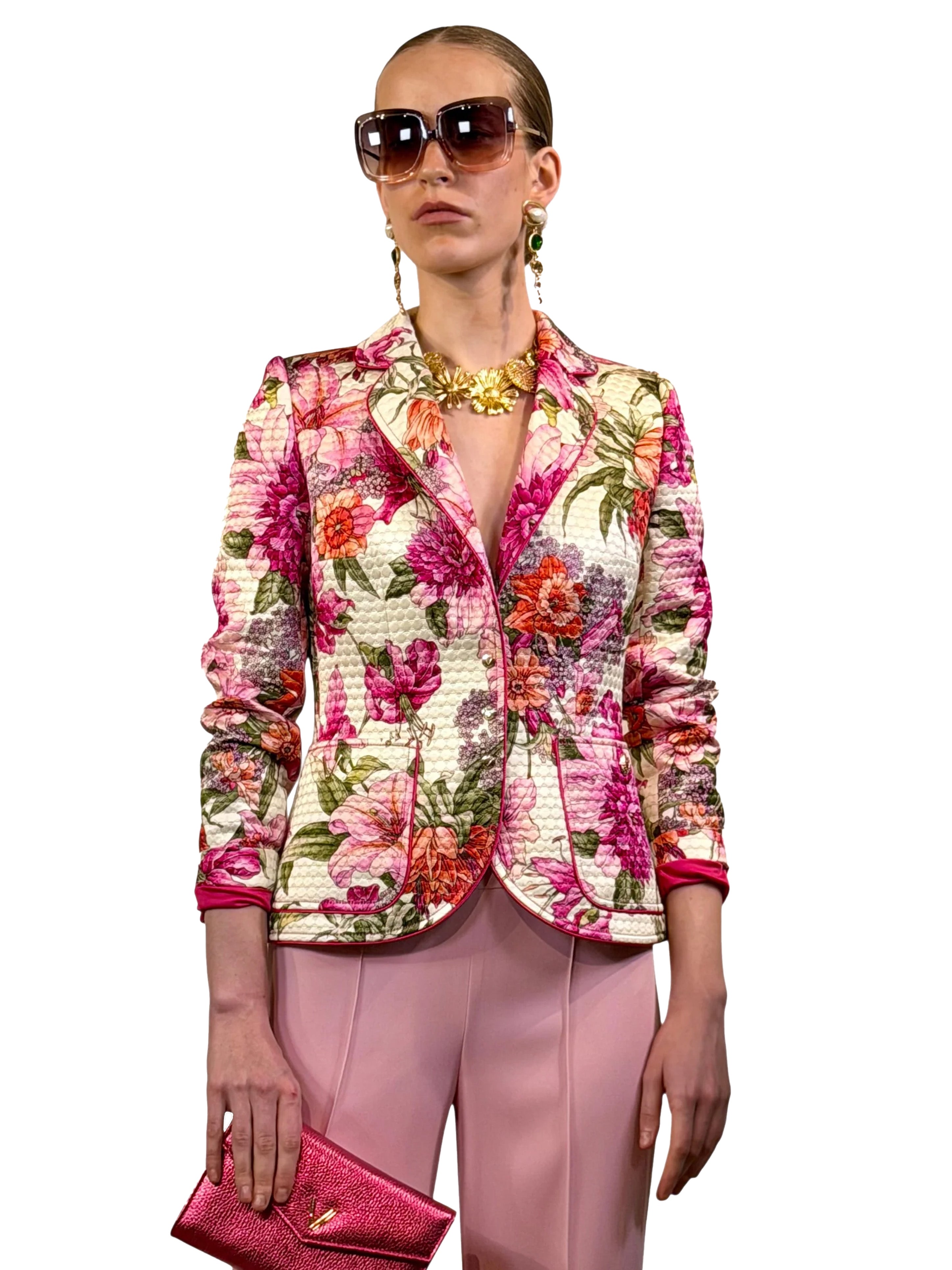 PRINTED EMBOSSED PAJAMA JACKET