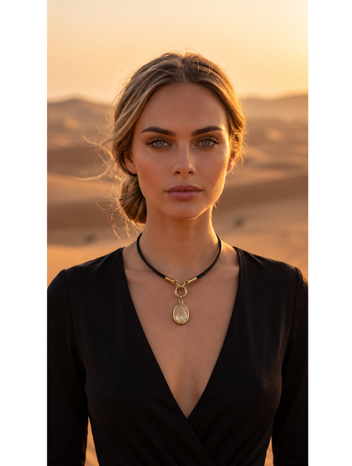 COLLAR PIEL CORTO LAGRIMA