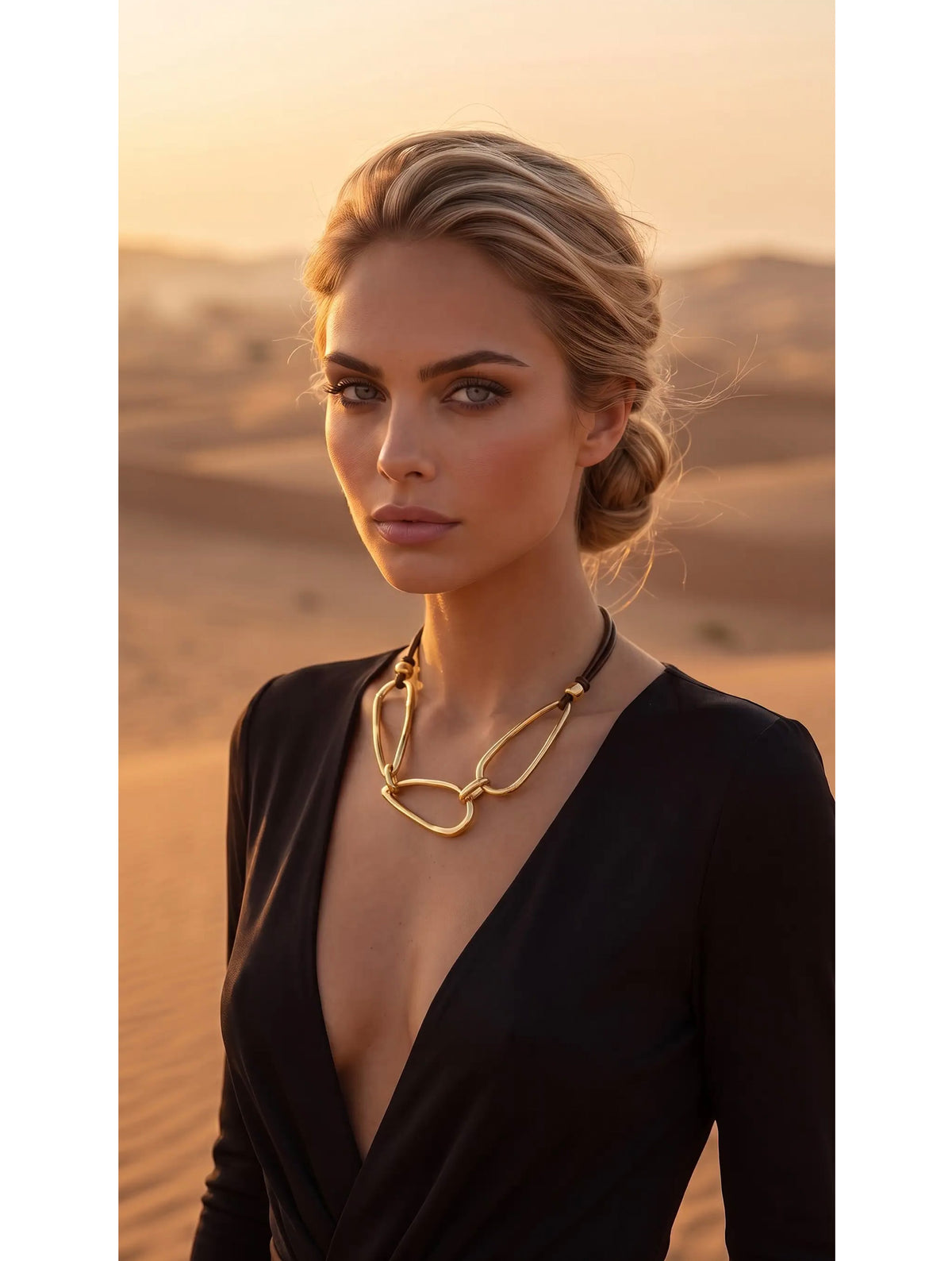 COLLAR TRENZA CORTO PIEL MIX