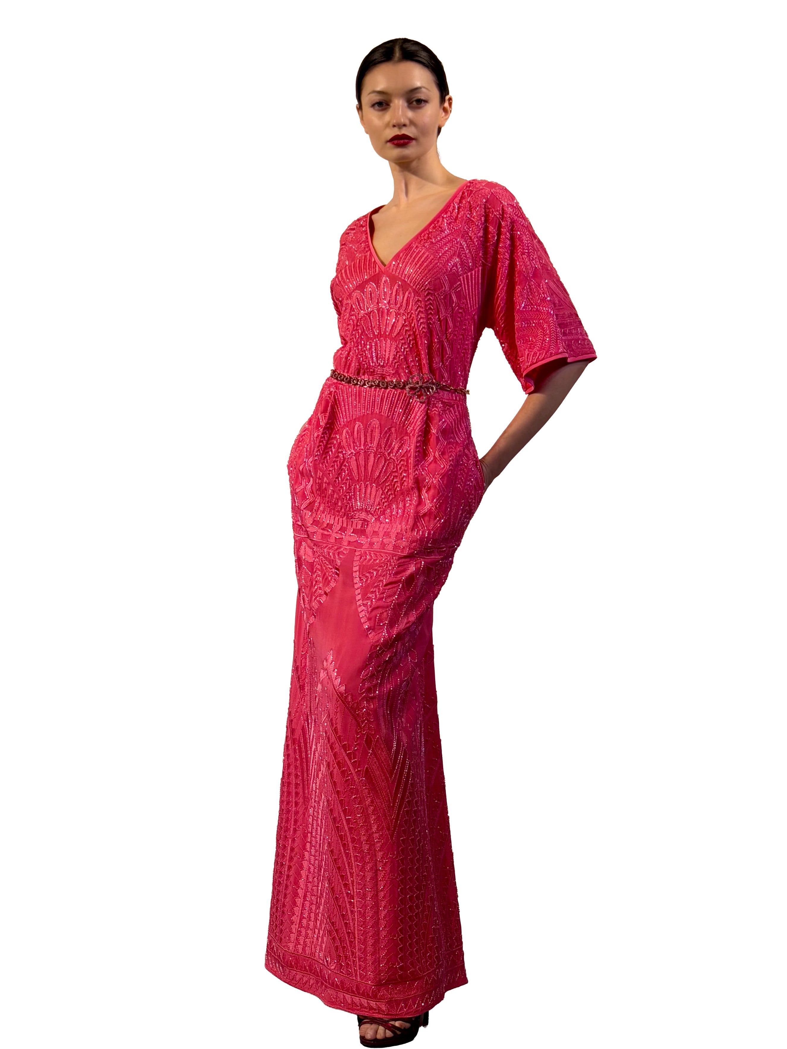 ART DECO BUTTERFLY LONG DRESS