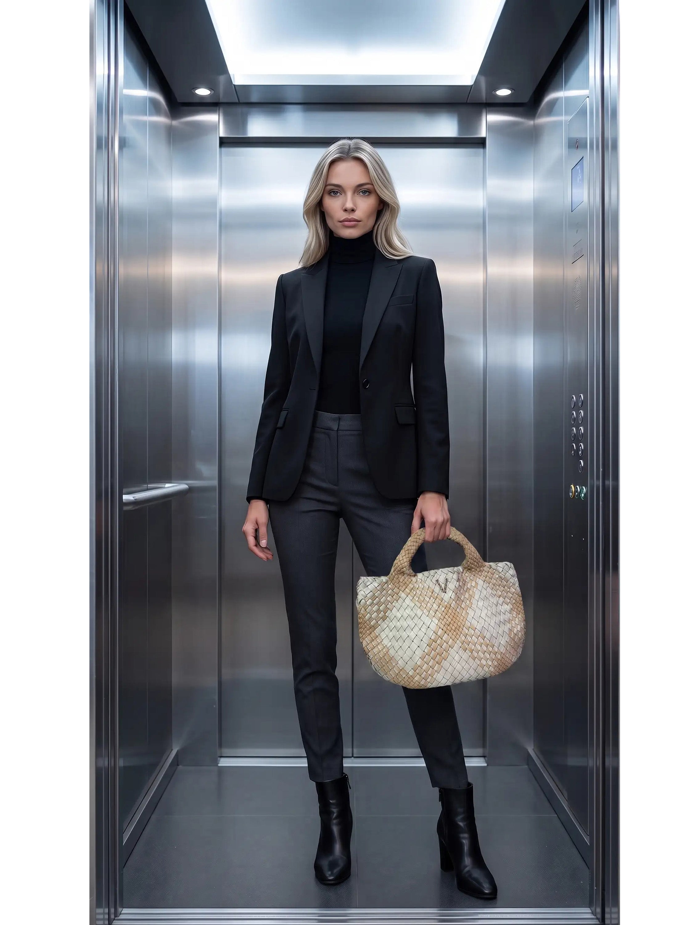 THE V BRAIDED TOTE
