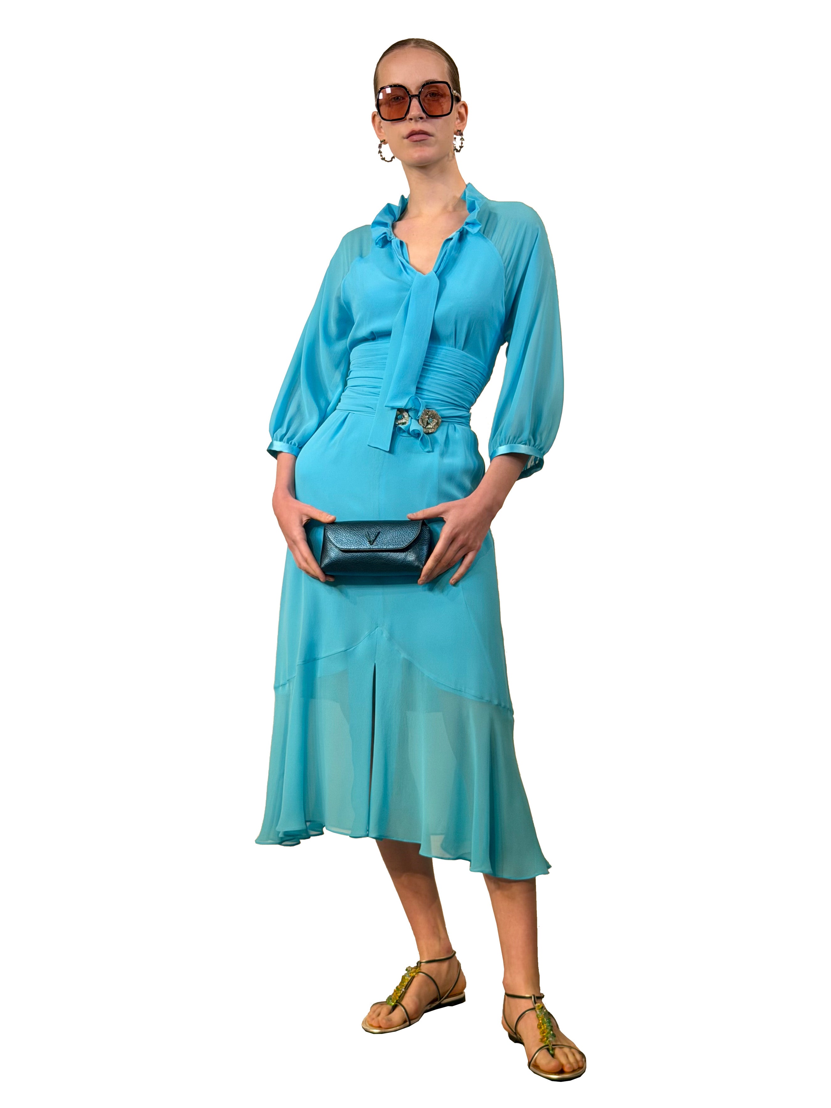 VESTIDO MIDI PIRATA AMAZONA GEORGETTE