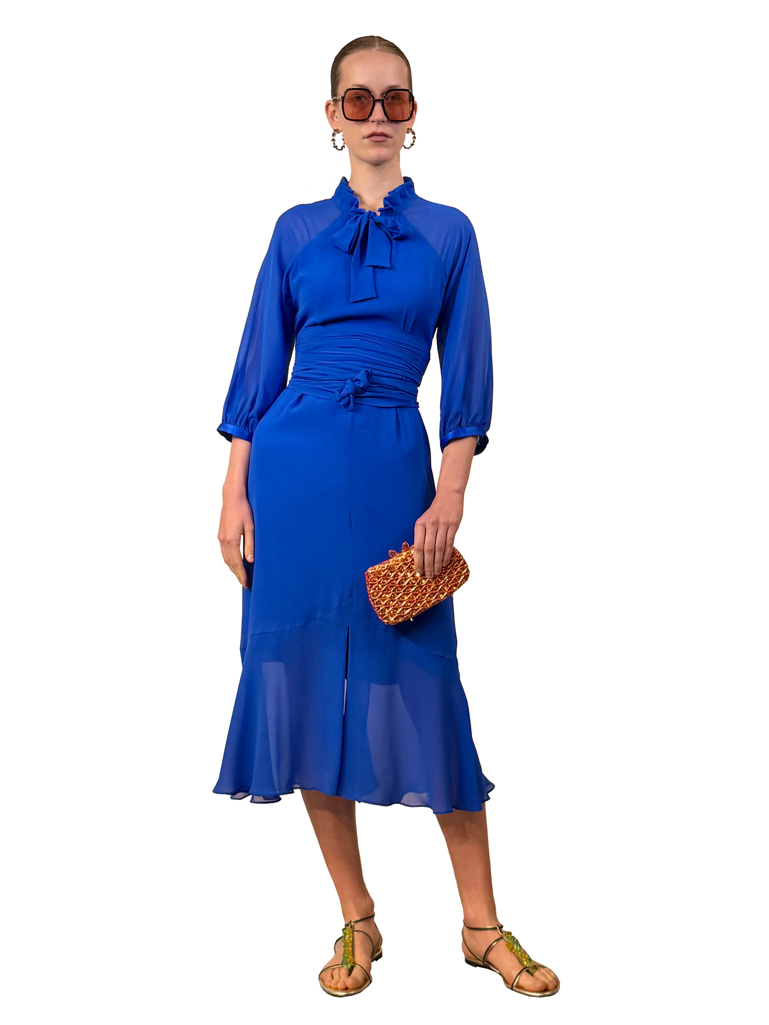 VESTIDO MIDI PIRATA AMAZONA GEORGETTE