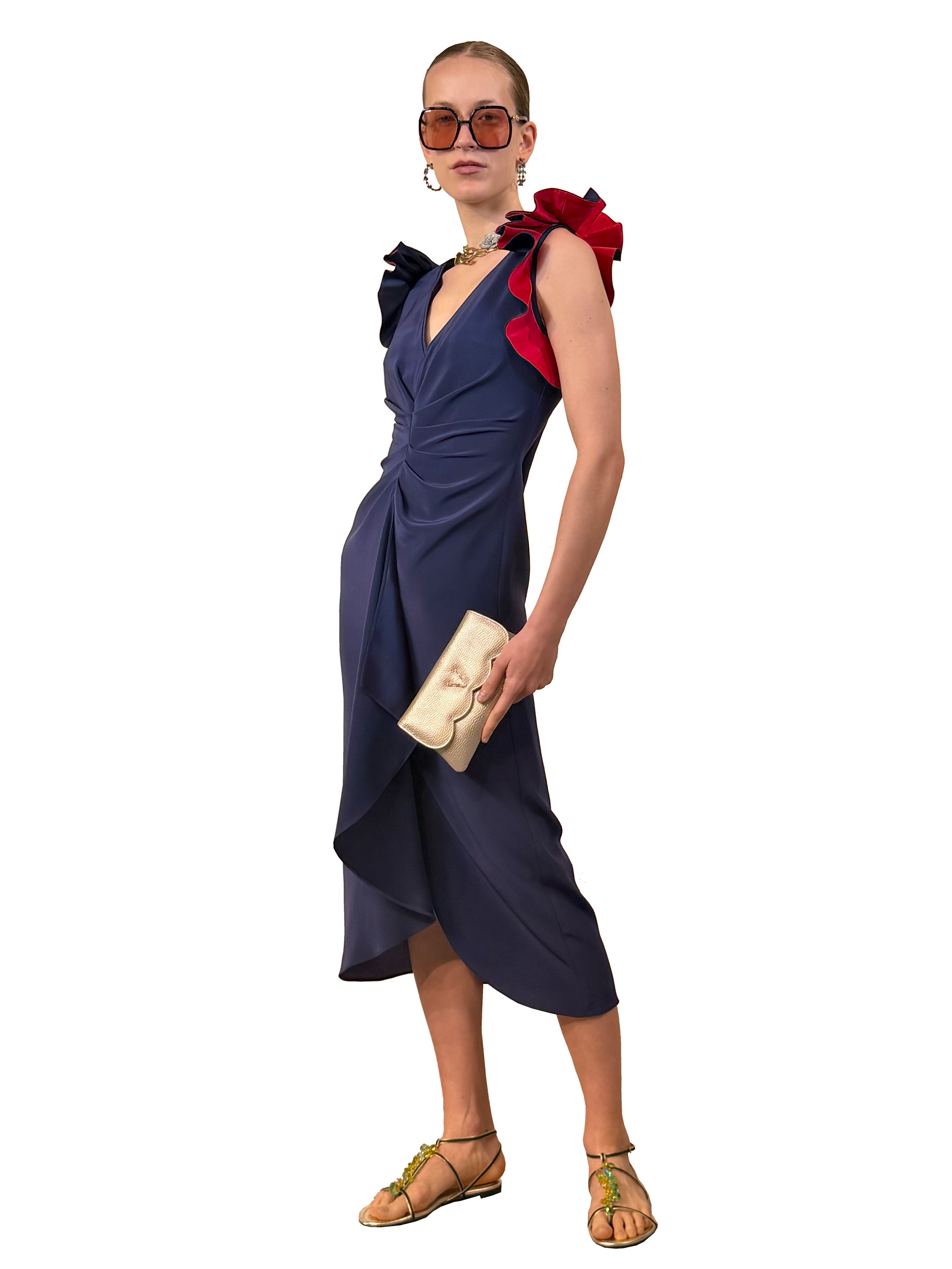 VIENNA FAN MIDI DRESS