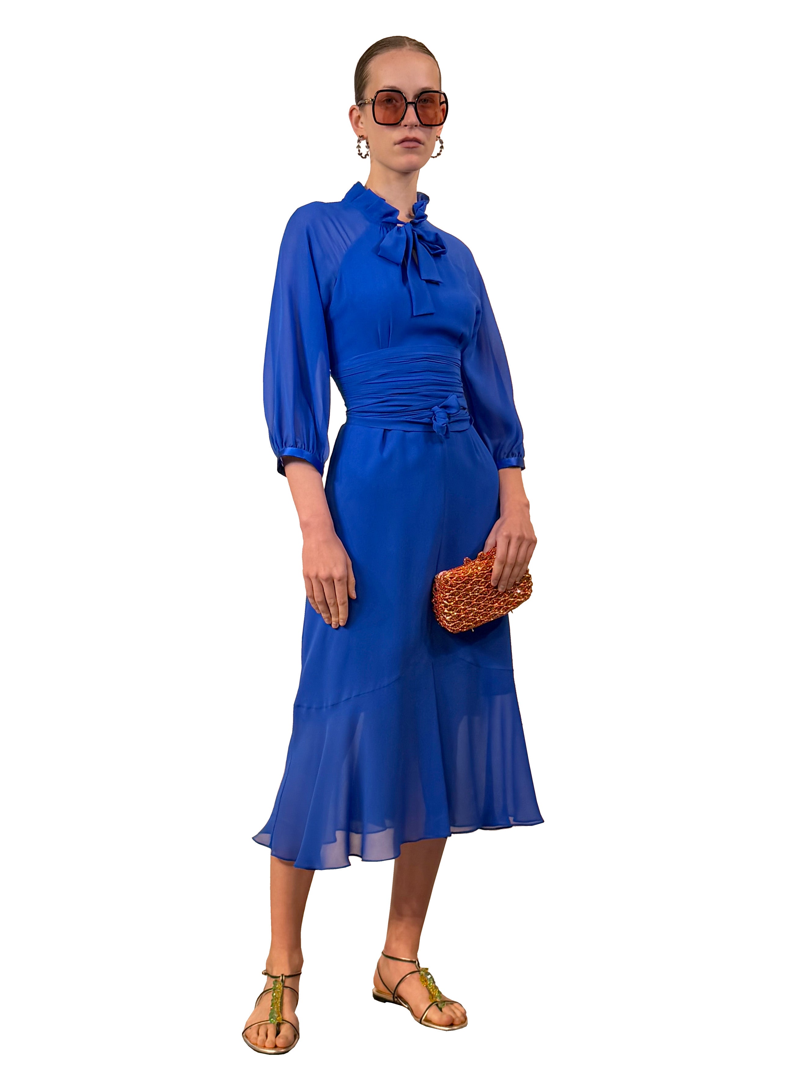 VESTIDO MIDI PIRATA AMAZONA GEORGETTE
