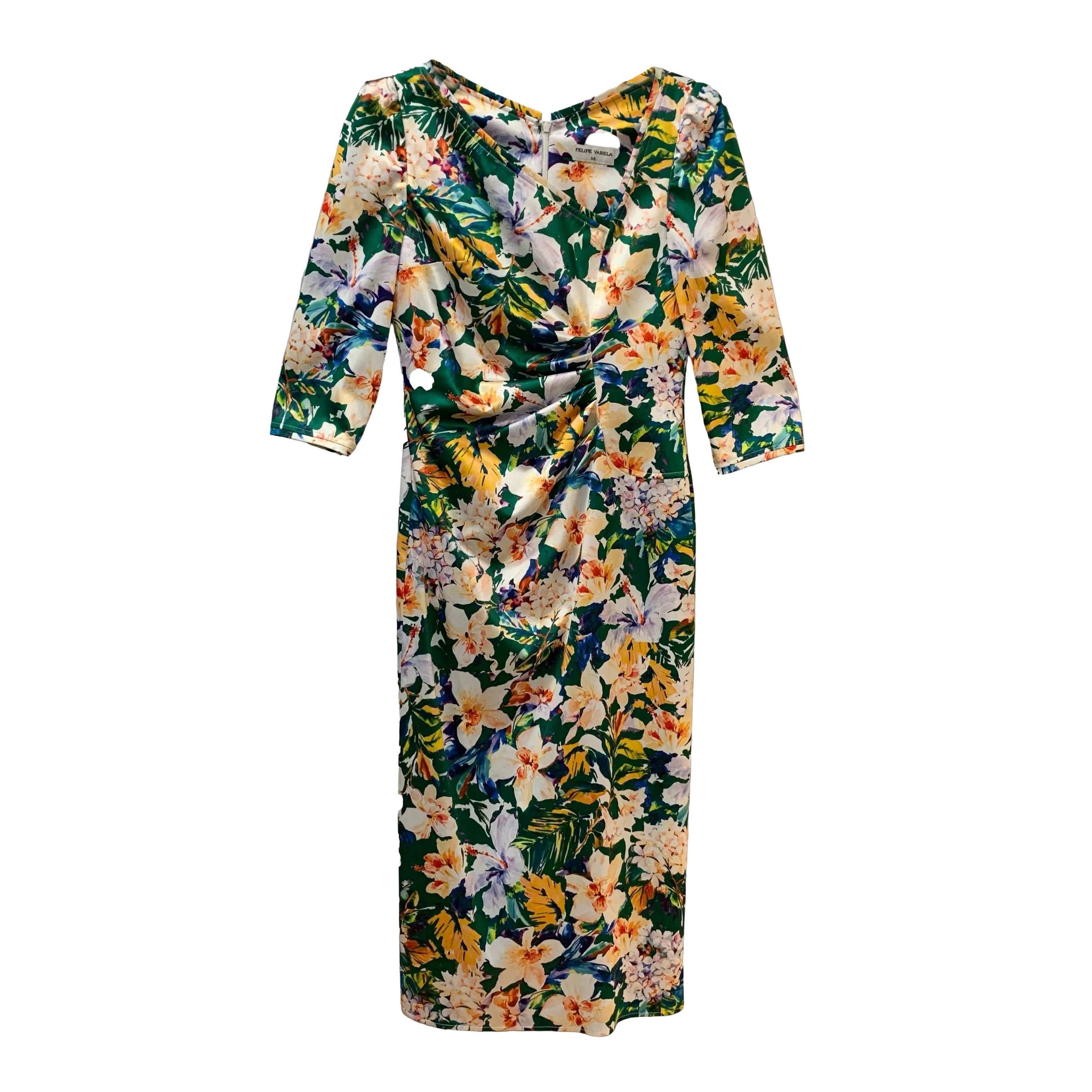 VESTIDO MIDI JORDANIA ASIMETRICO ESTAMPADO