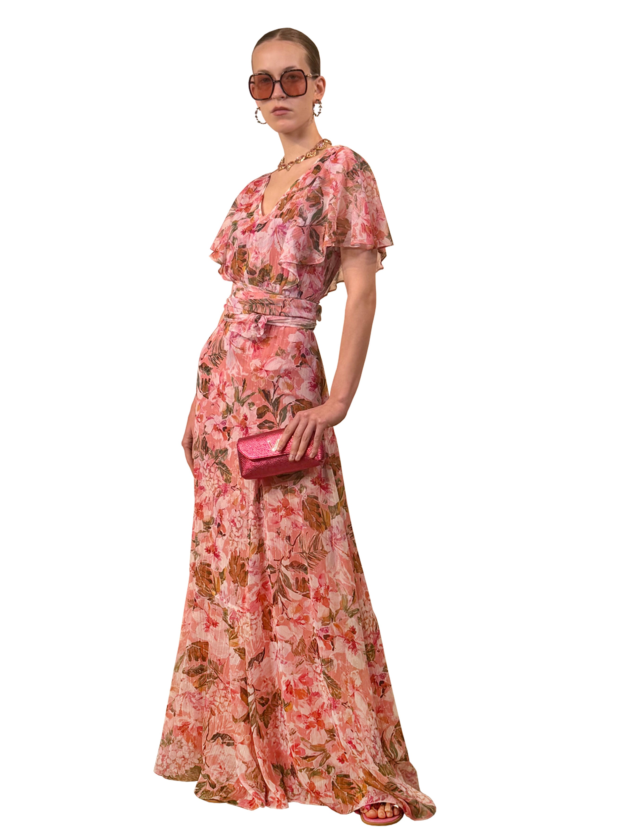 LONG MAXI DRESS WITH RUFFLES