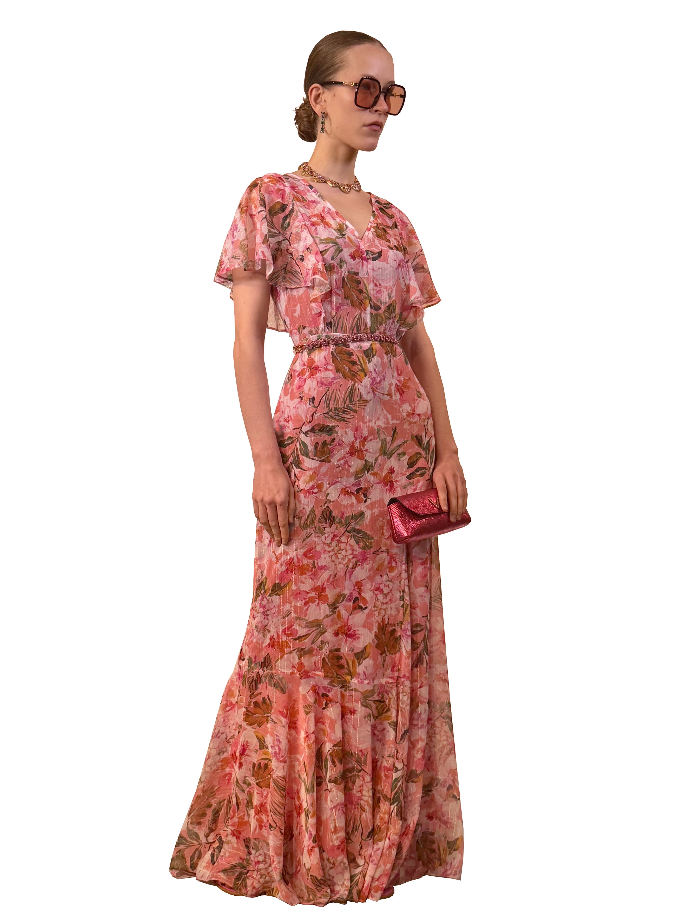 LONG MAXI DRESS WITH RUFFLES
