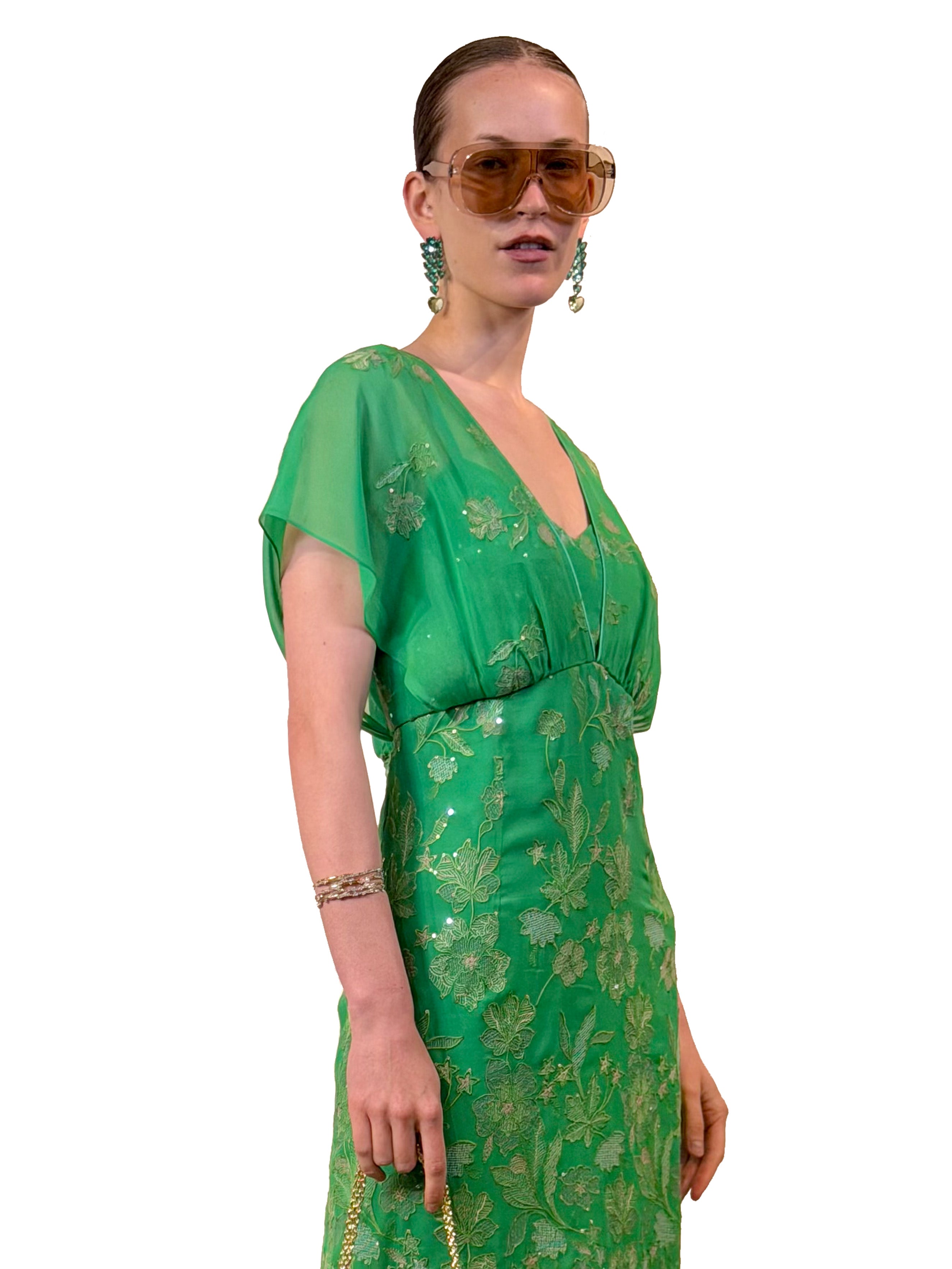 VESTIDO NEW KELSY GASA BORDADA