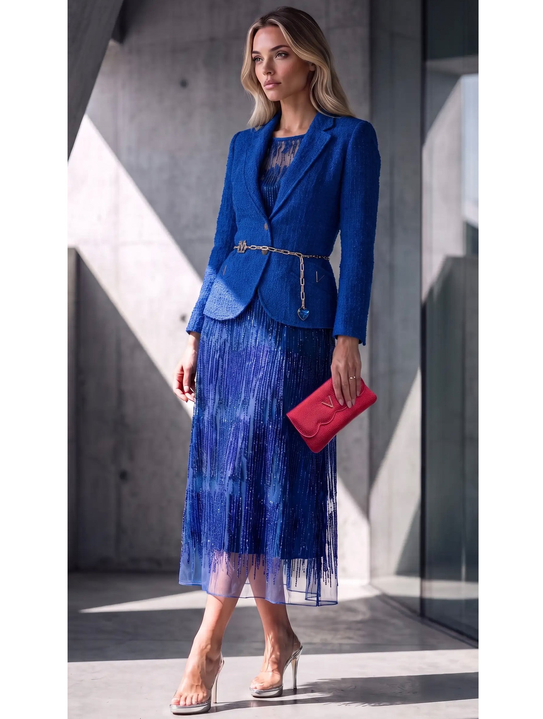 VESTIDO MIDI EVASE TUL BORDADO