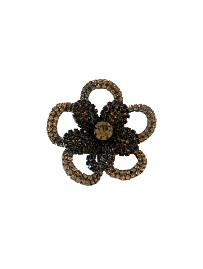 3D CRYSTAL FLOWER BROOCH