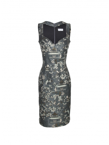 BUSTIER BROCADE DRESS