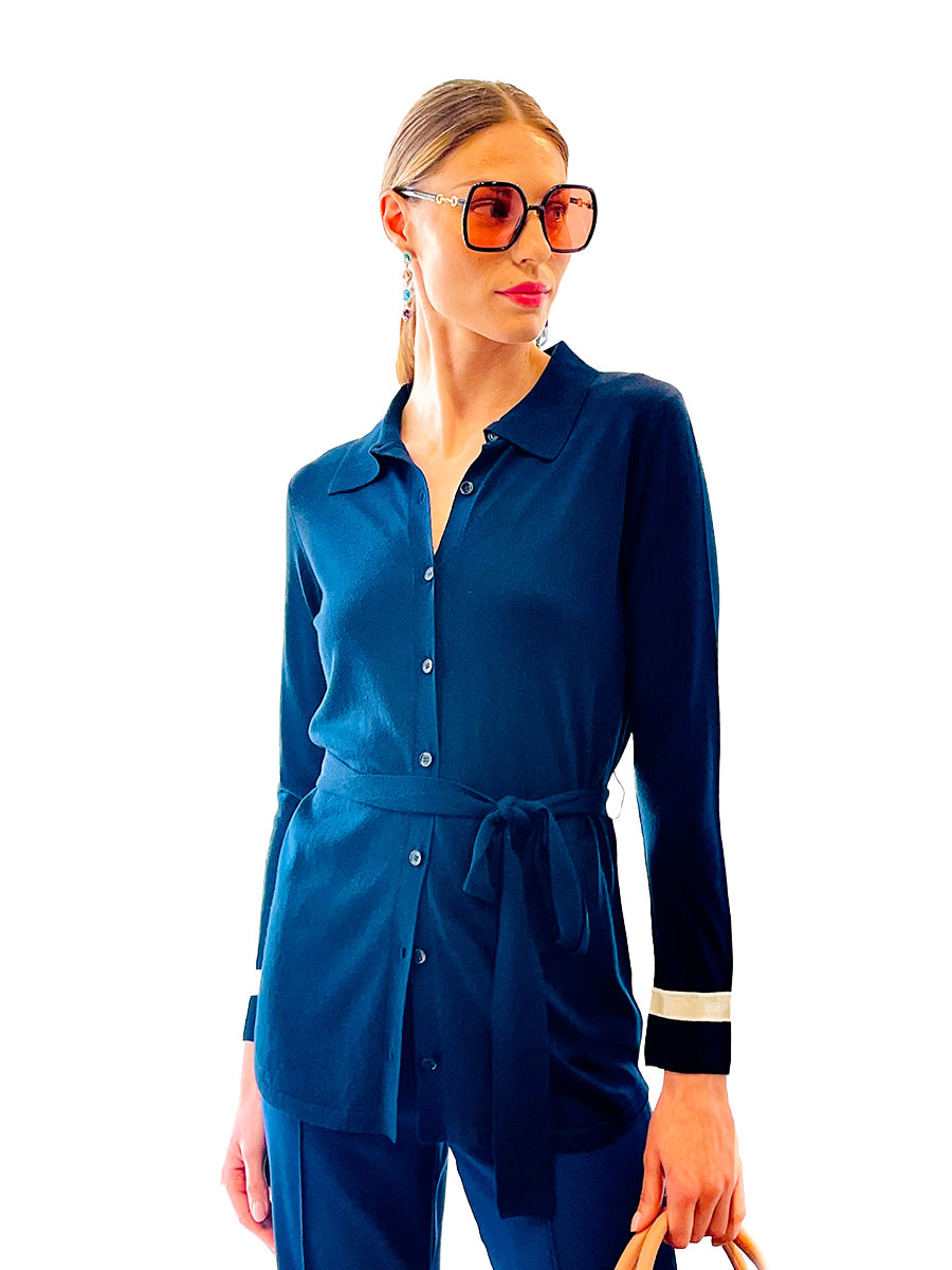 MAXI CARDIGAN SHIRT SILK AND CHASMERE