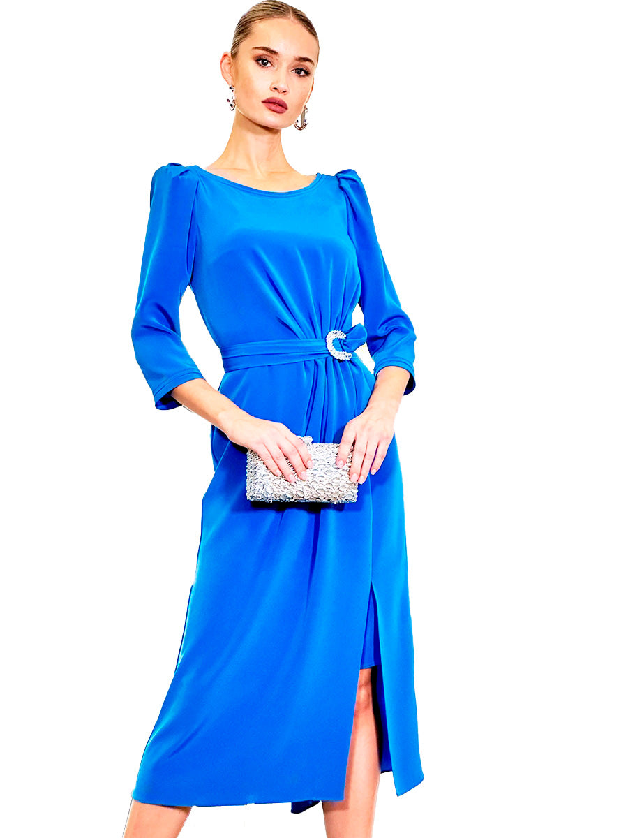 VESTIDO MIDI V FRUNCES