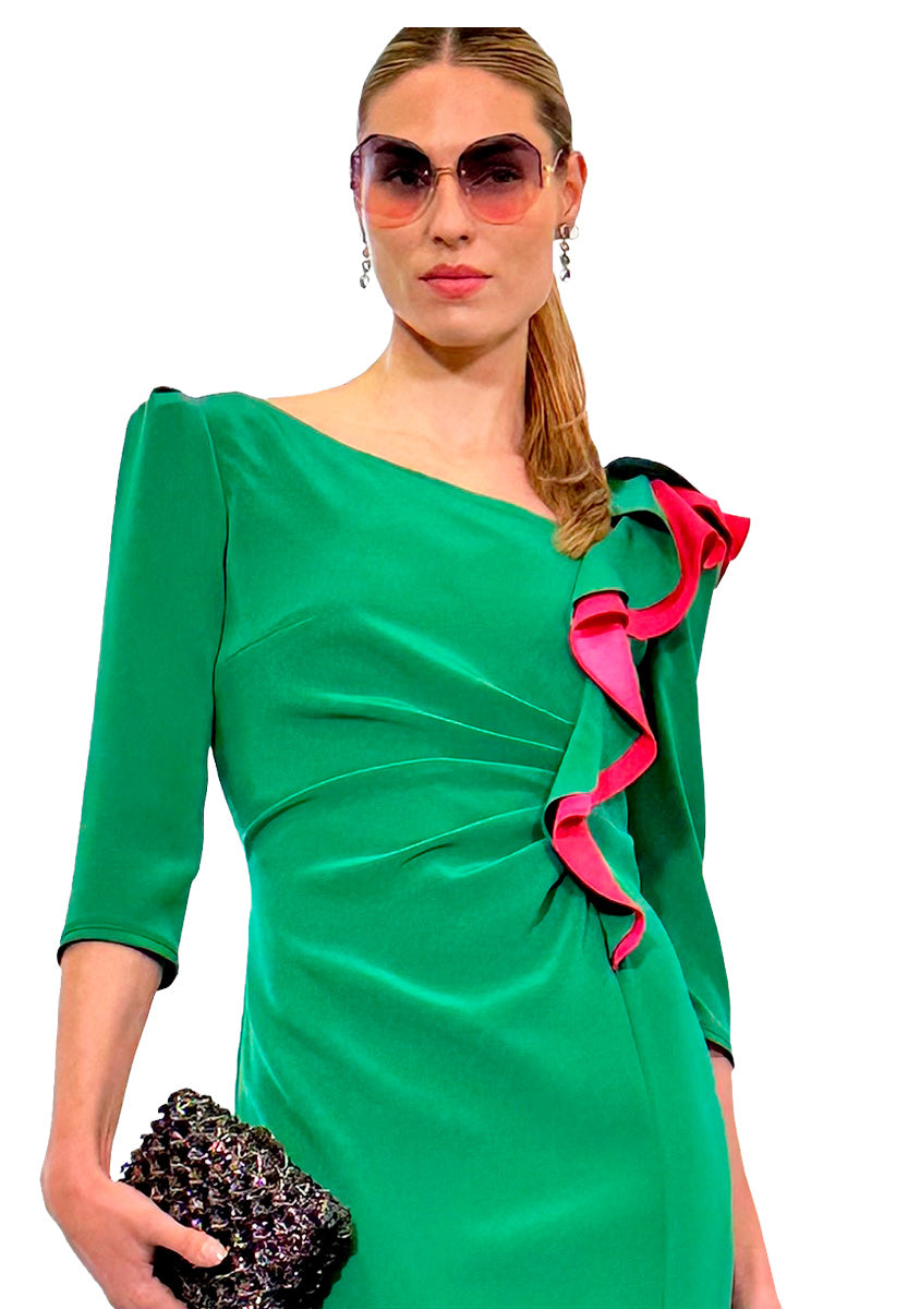 ASYMMETRICAL BI-PLANE JORDAN LONG DRESS