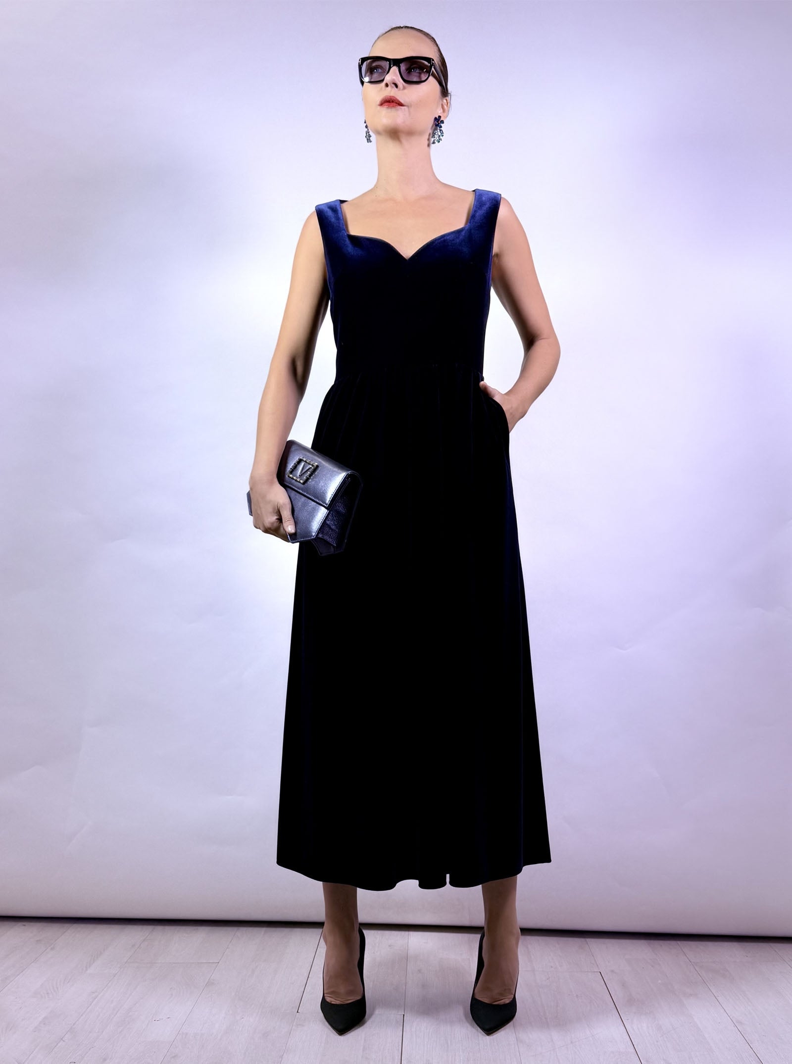 VESTIDO BUSTIER MIDI VELVET