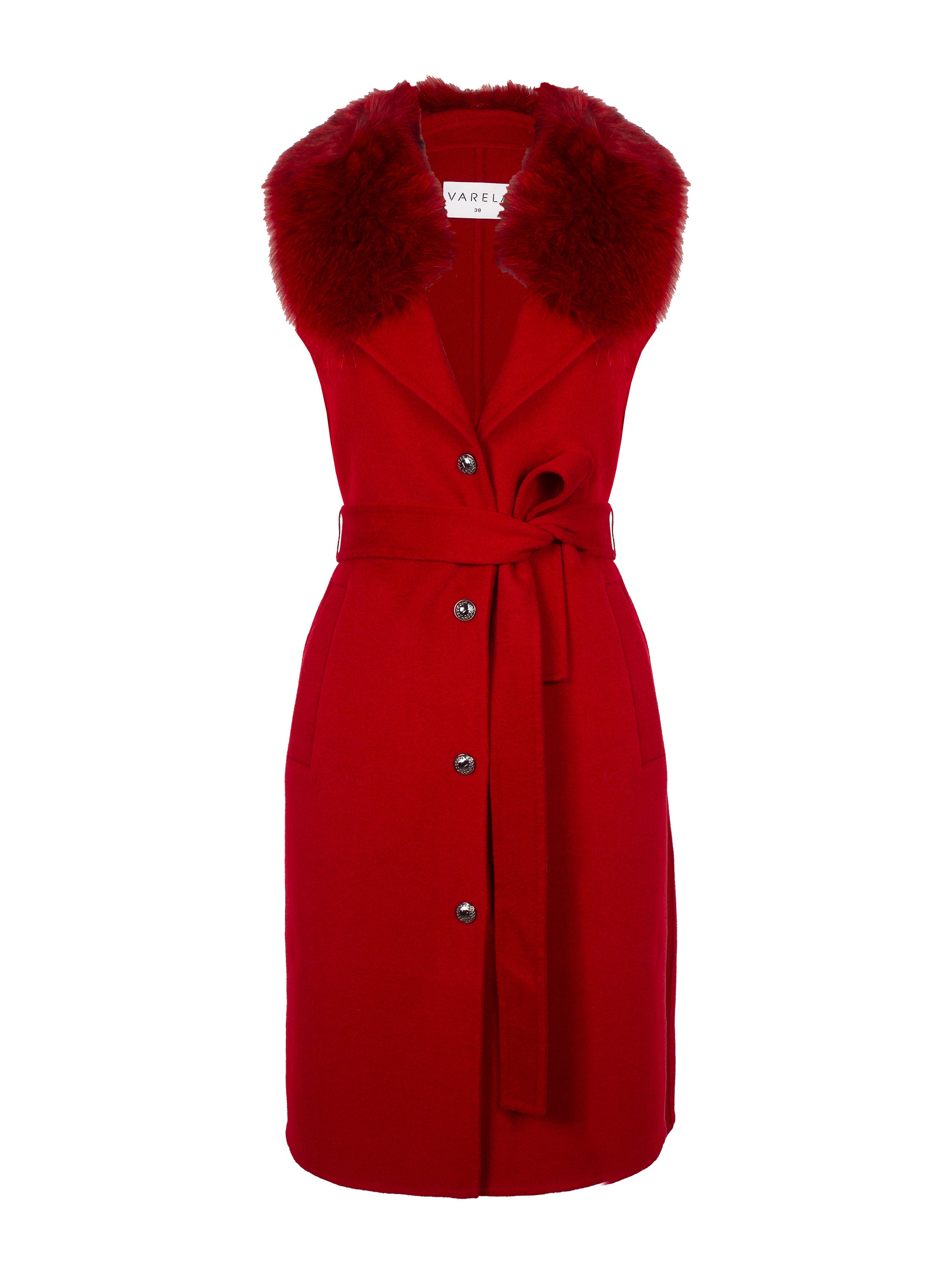 WOOL AND FOX VEST COAT