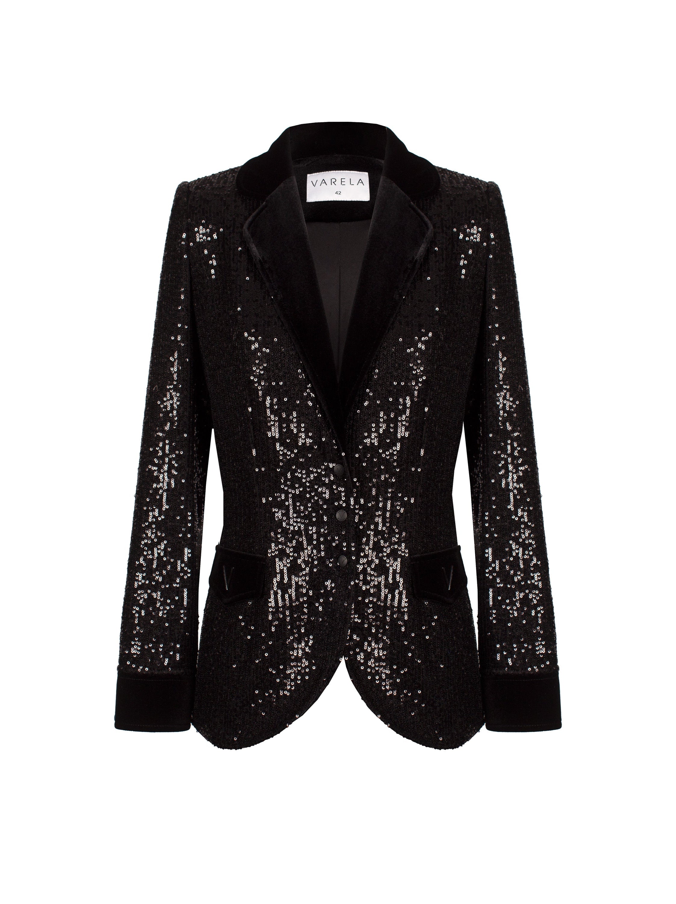 SMOKING JACKET WITH SEQUINS AND VELVET